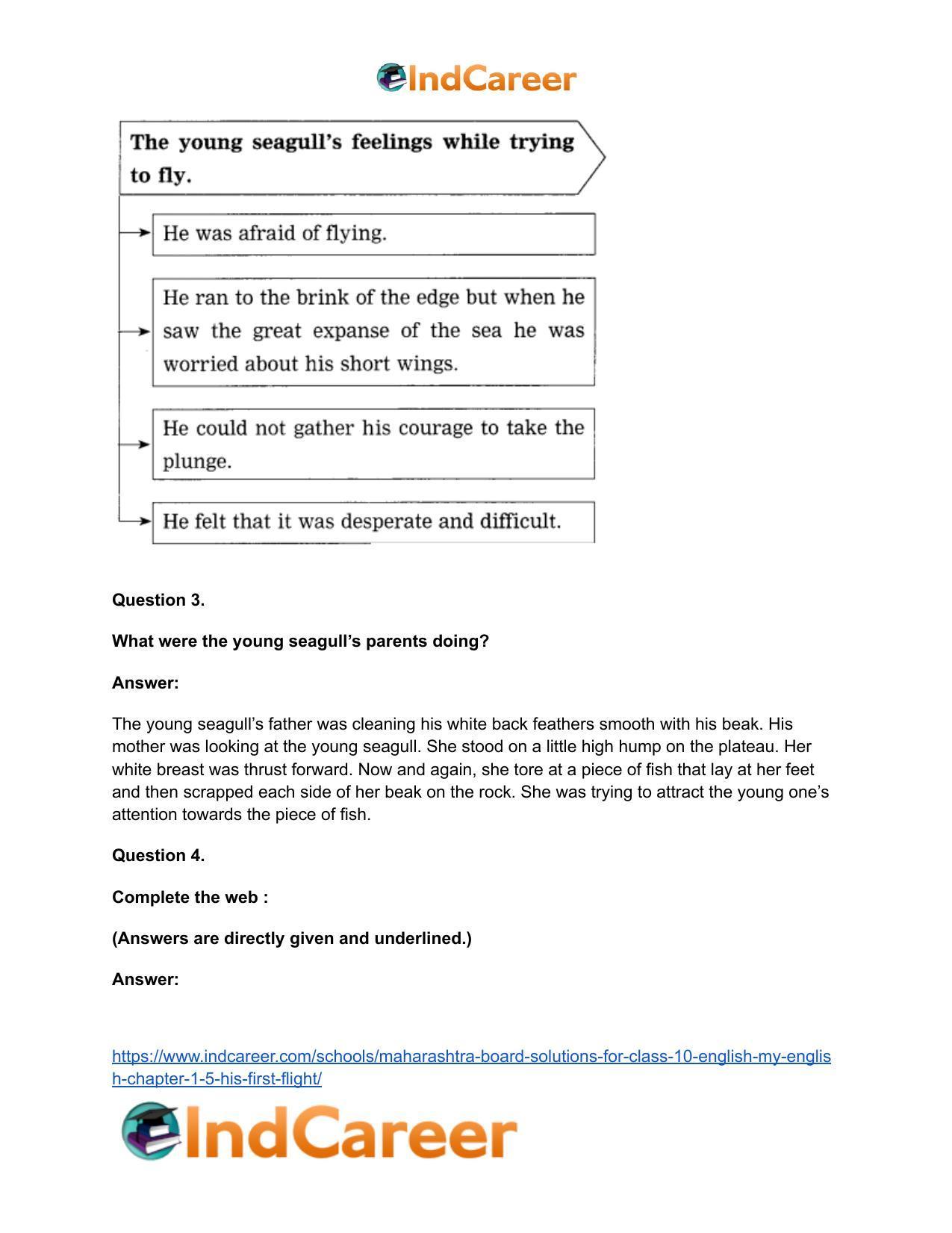 Maharashtra Board Solutions for Class 10- English (My English): Chapter 1.5- His First Flight - Page 19