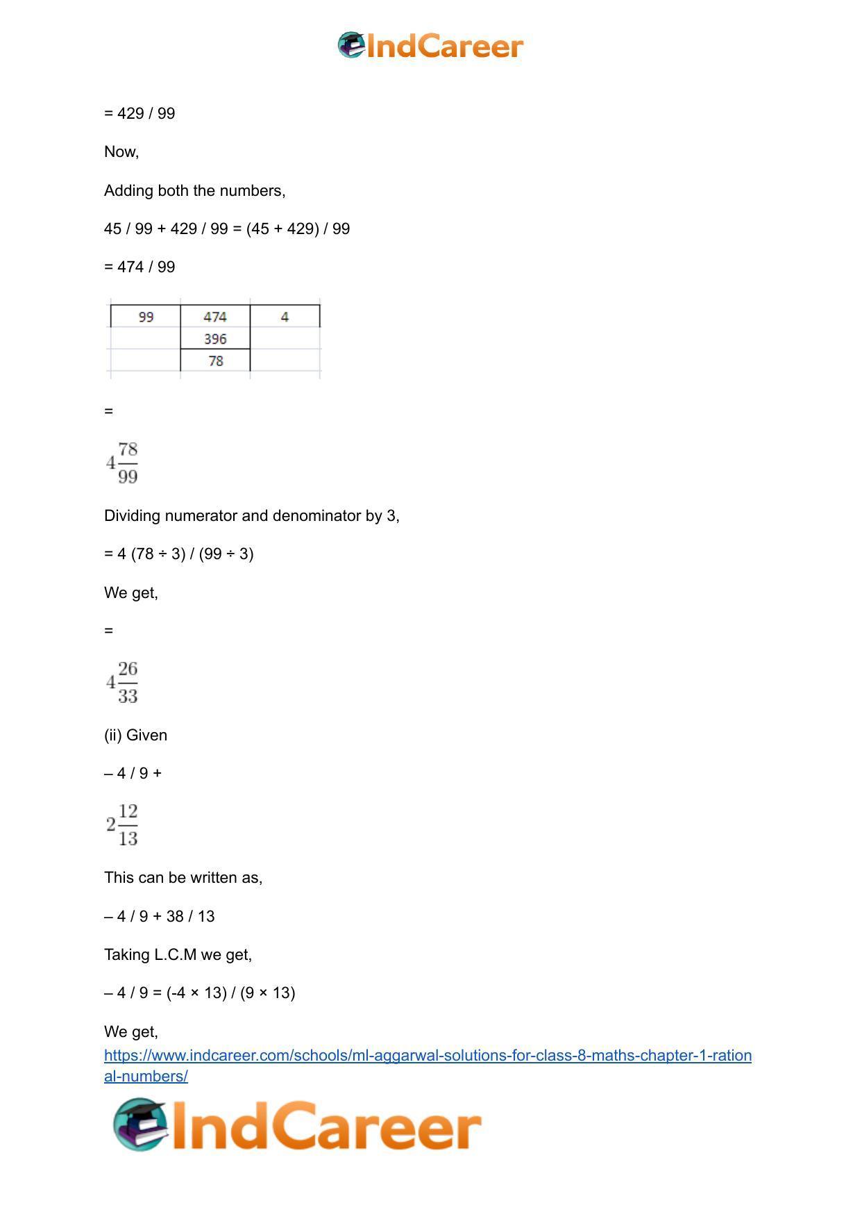 ML Aggarwal Solutions for Class 8 Maths Chapter 1- Rational Numbers - Page 4