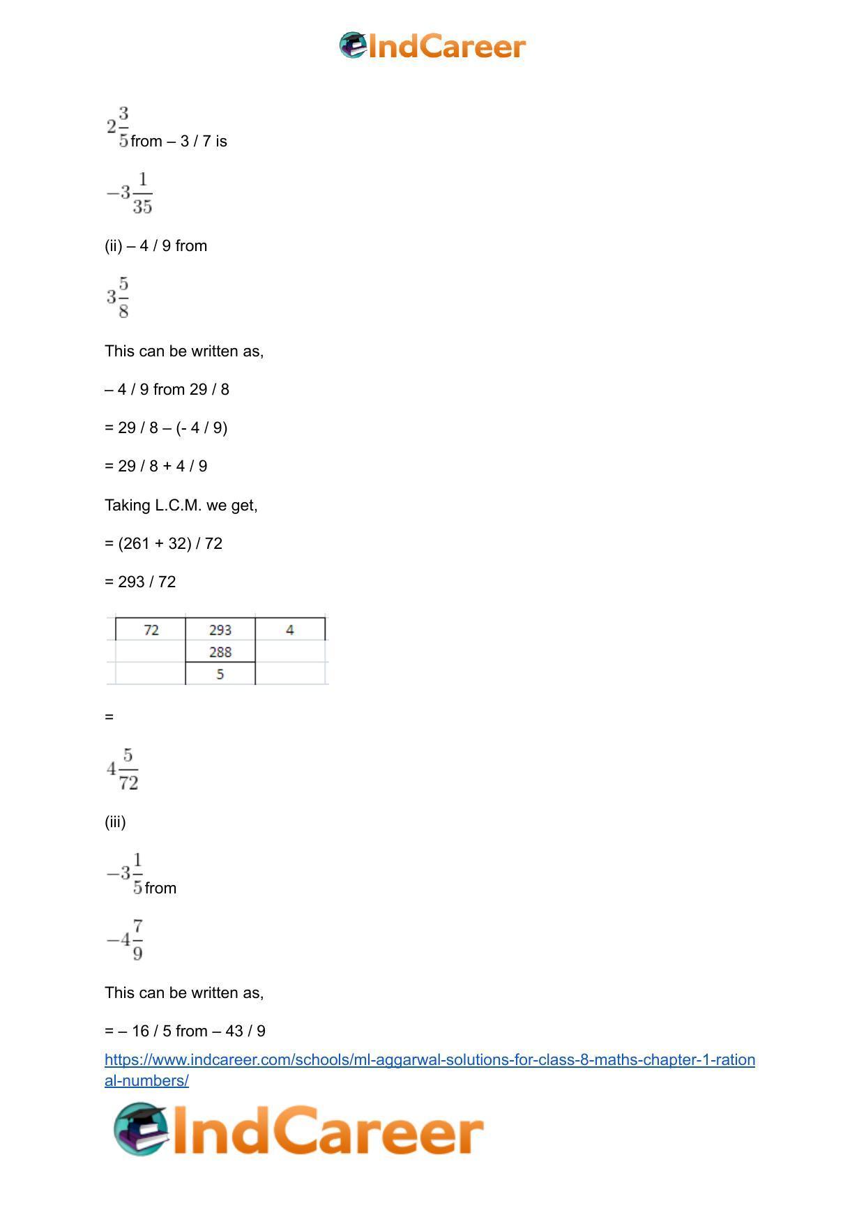 ML Aggarwal Solutions for Class 8 Maths Chapter 1- Rational Numbers - Page 12