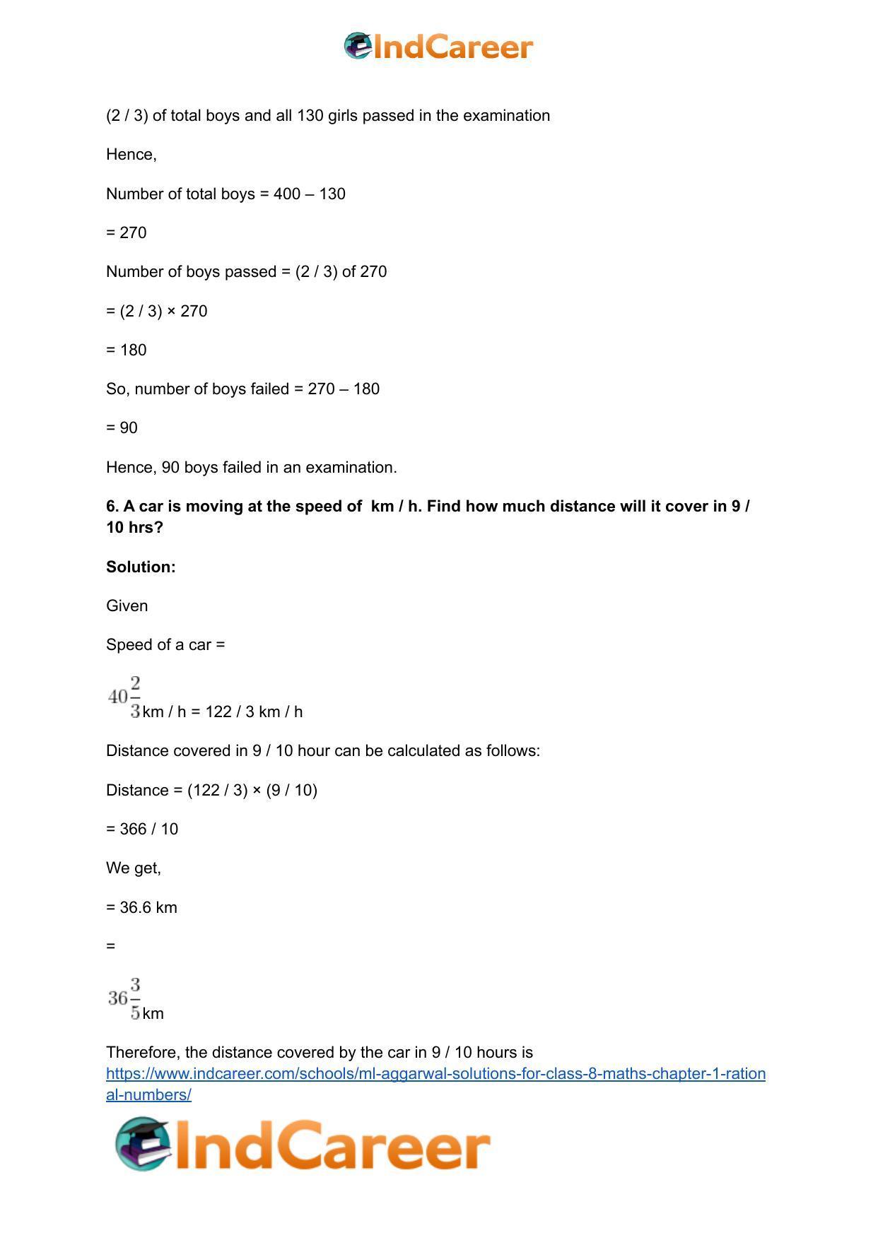 ML Aggarwal Solutions for Class 8 Maths Chapter 1- Rational Numbers - Page 46