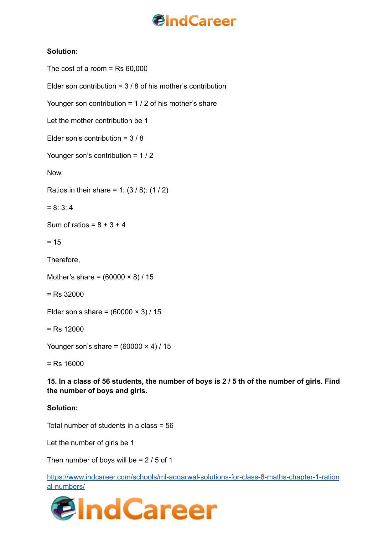 ML Aggarwal Solutions for Class 8 Maths Chapter 1- Rational Numbers - Page 53