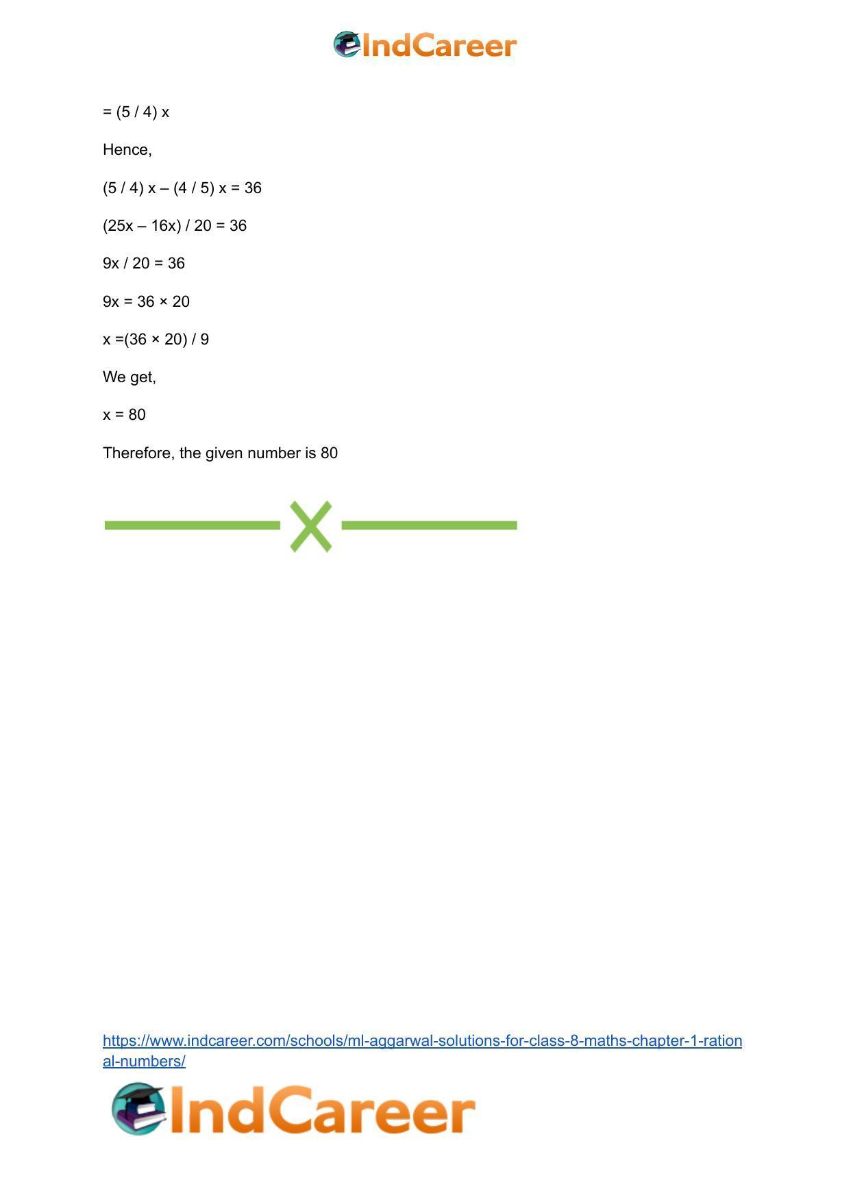 ML Aggarwal Solutions for Class 8 Maths Chapter 1- Rational Numbers - Page 56