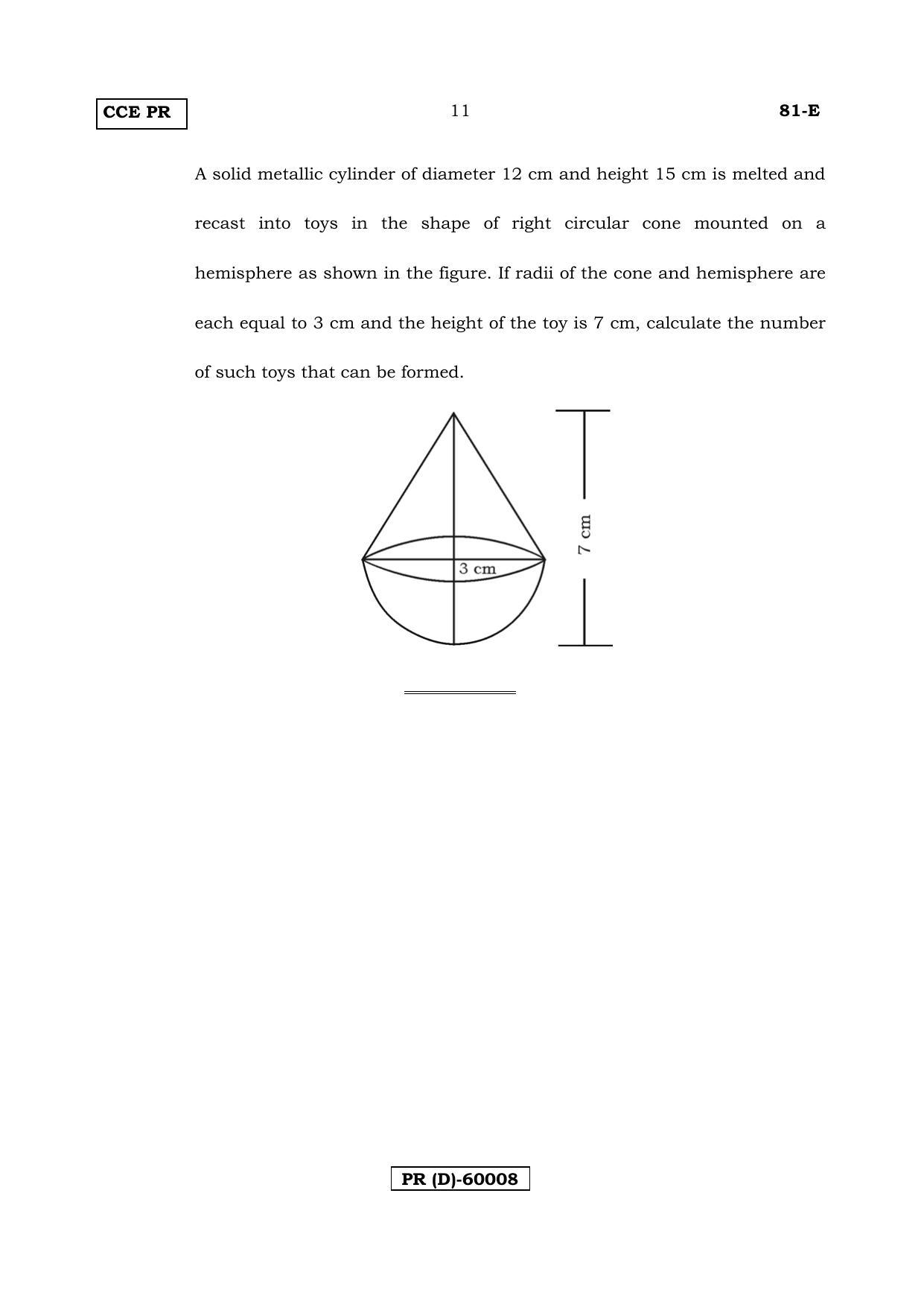 Karnataka SSLC Maths - ENGLISH (81-E (PR) (Revised Un-Revised)_m1) (Supplementary) June 2018 Question Paper - Page 11