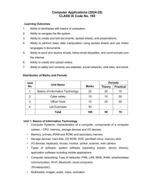CBSE Class IX & X Computer Applications Syllabus