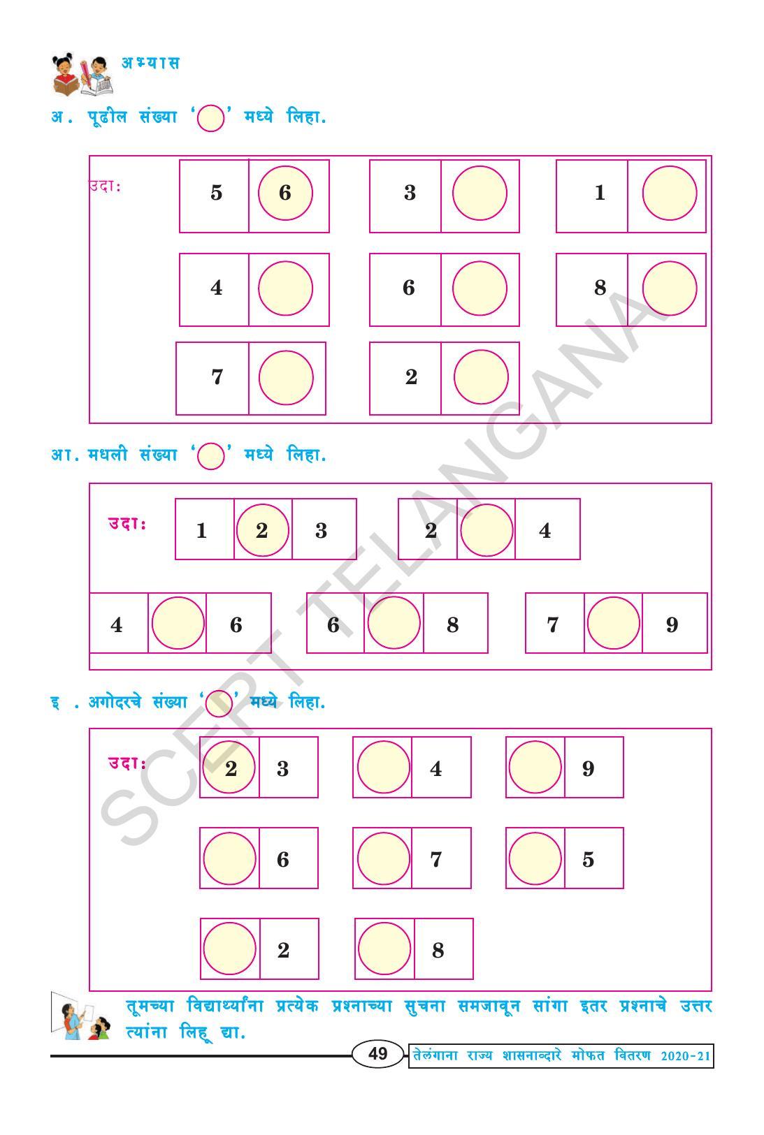 TS SCERT Class 1 Maths (Marathi Medium) Text Book - Page 61