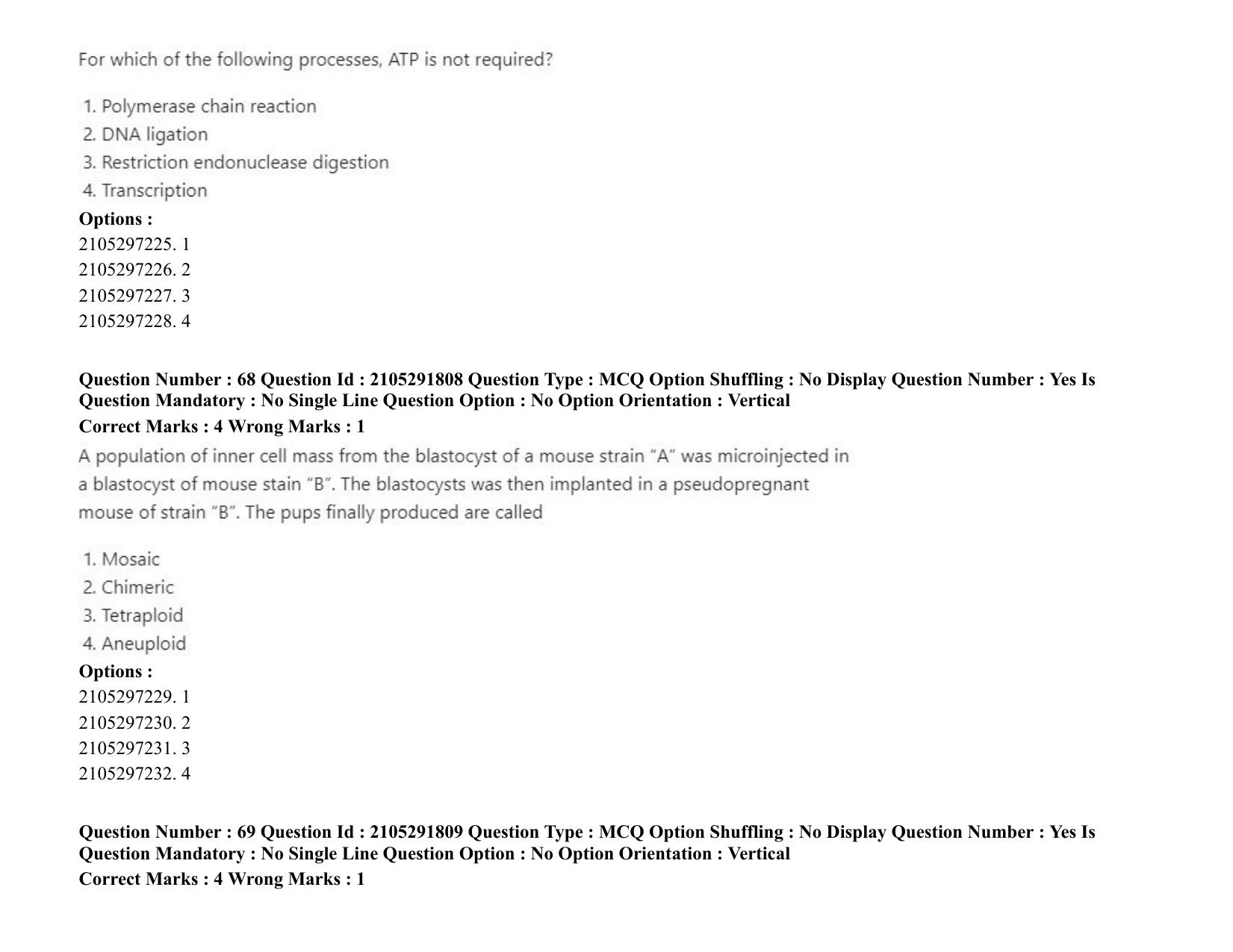 ICAR AIEEA PG 2020 ANIMAL BIOTECHNOLOGY Question Paper - Page 39
