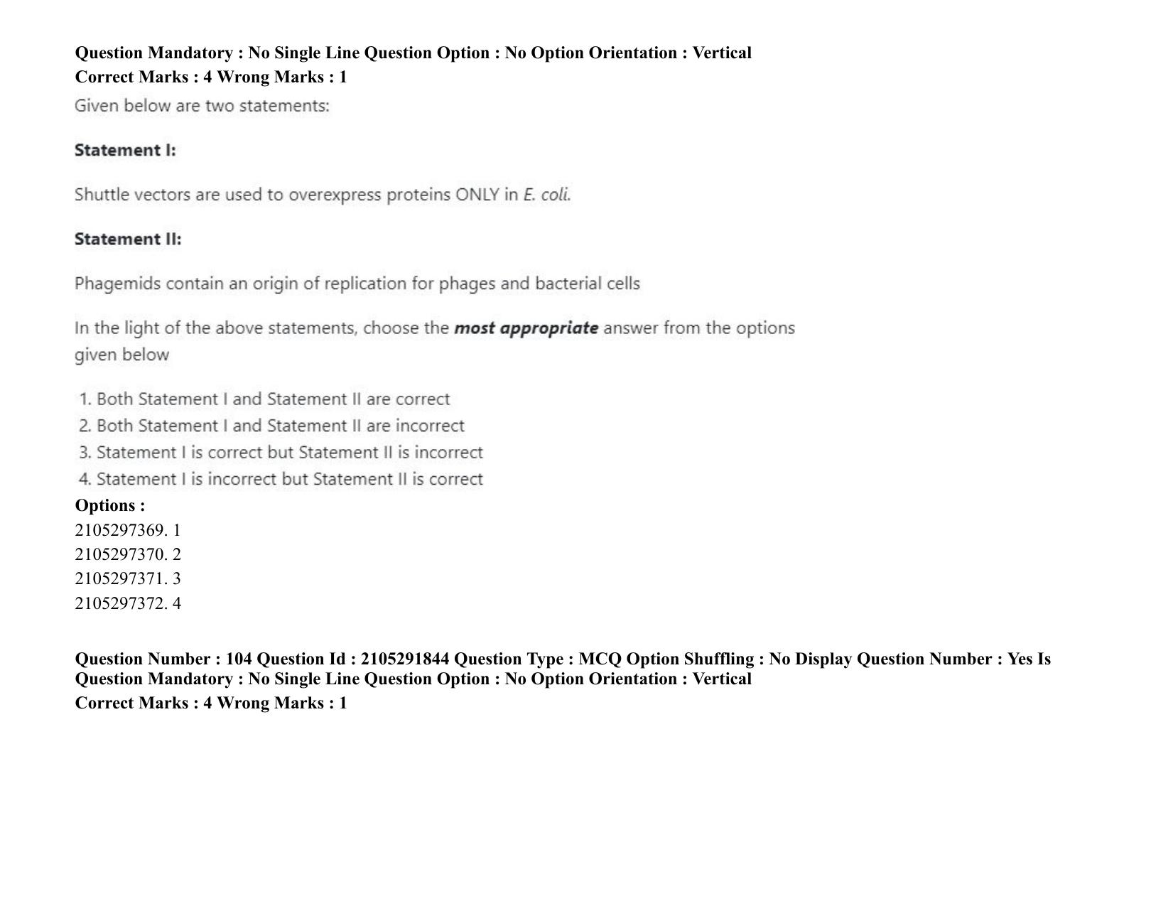 ICAR AIEEA PG 2020 ANIMAL BIOTECHNOLOGY Question Paper - Page 59