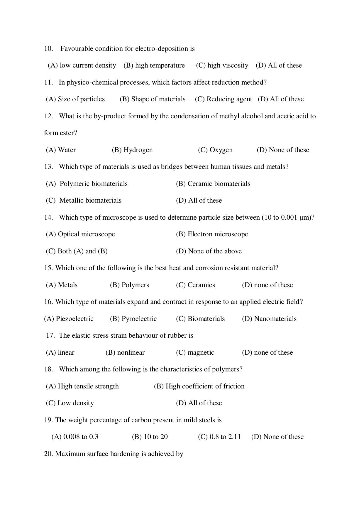 Odisha CPET 2021 MATERIAL SCIENCE Question Paper - Page 2