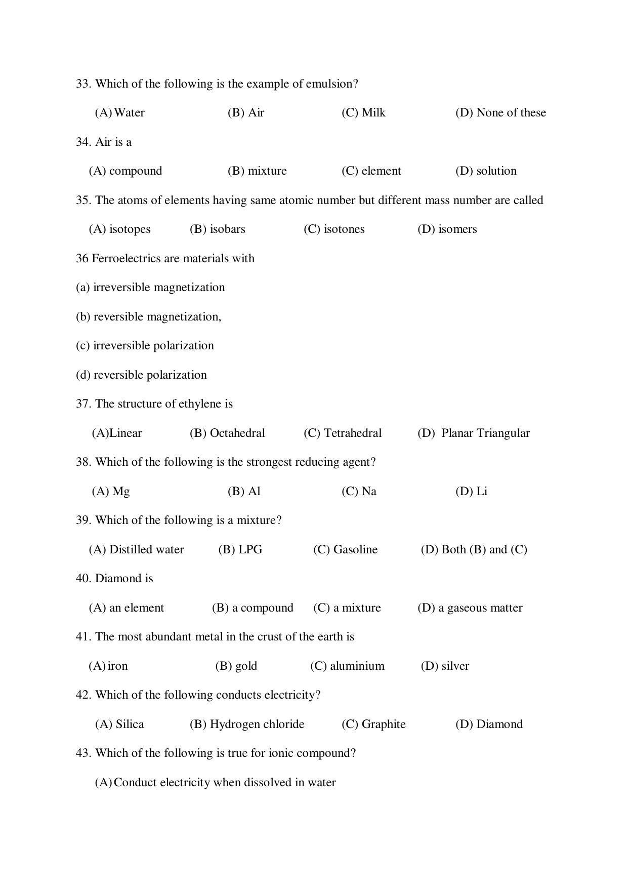 Odisha CPET 2021 MATERIAL SCIENCE Question Paper - Page 4