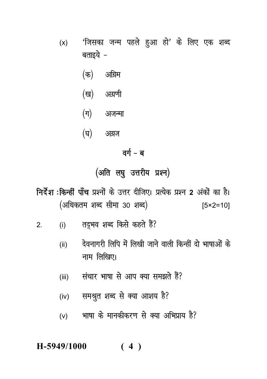 Sarguja University Question Paper - 2022 :   M.A. In Hindi (Fourth sem.) Bhasha Shikshan Paper 1 - Page 4