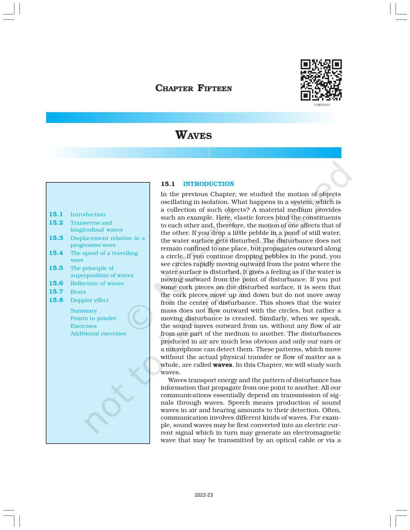 NCERT Book for Class 11 Physics Chapter 15 Waves - Page 1