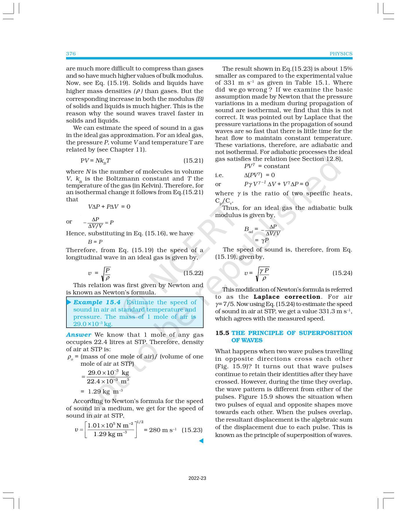 NCERT Book for Class 11 Physics Chapter 15 Waves - Page 10