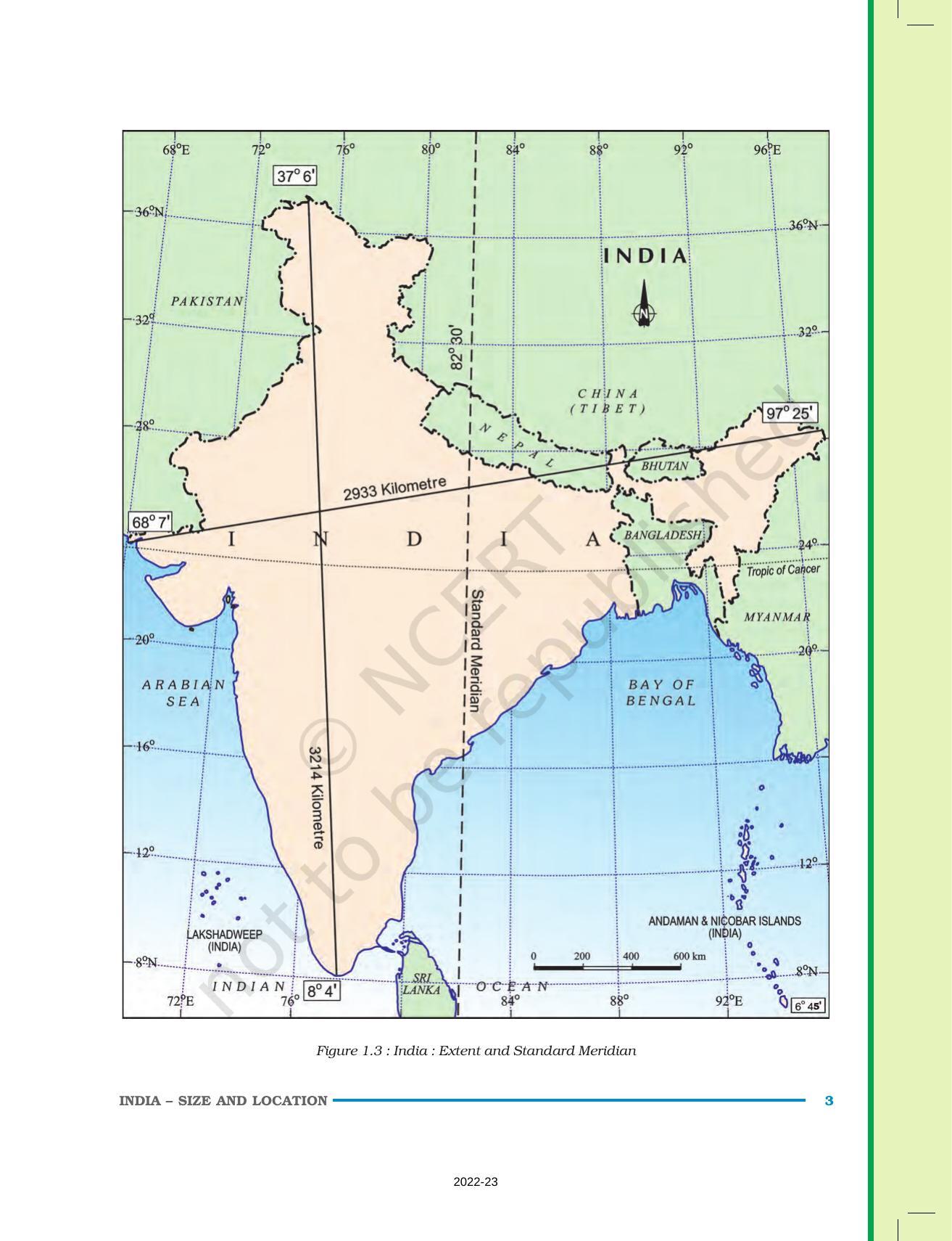 Ncert Book For Class 9 Geography Chapter 1 India Size Ncert Book For Class 9 Geography Chapter 1 India Size