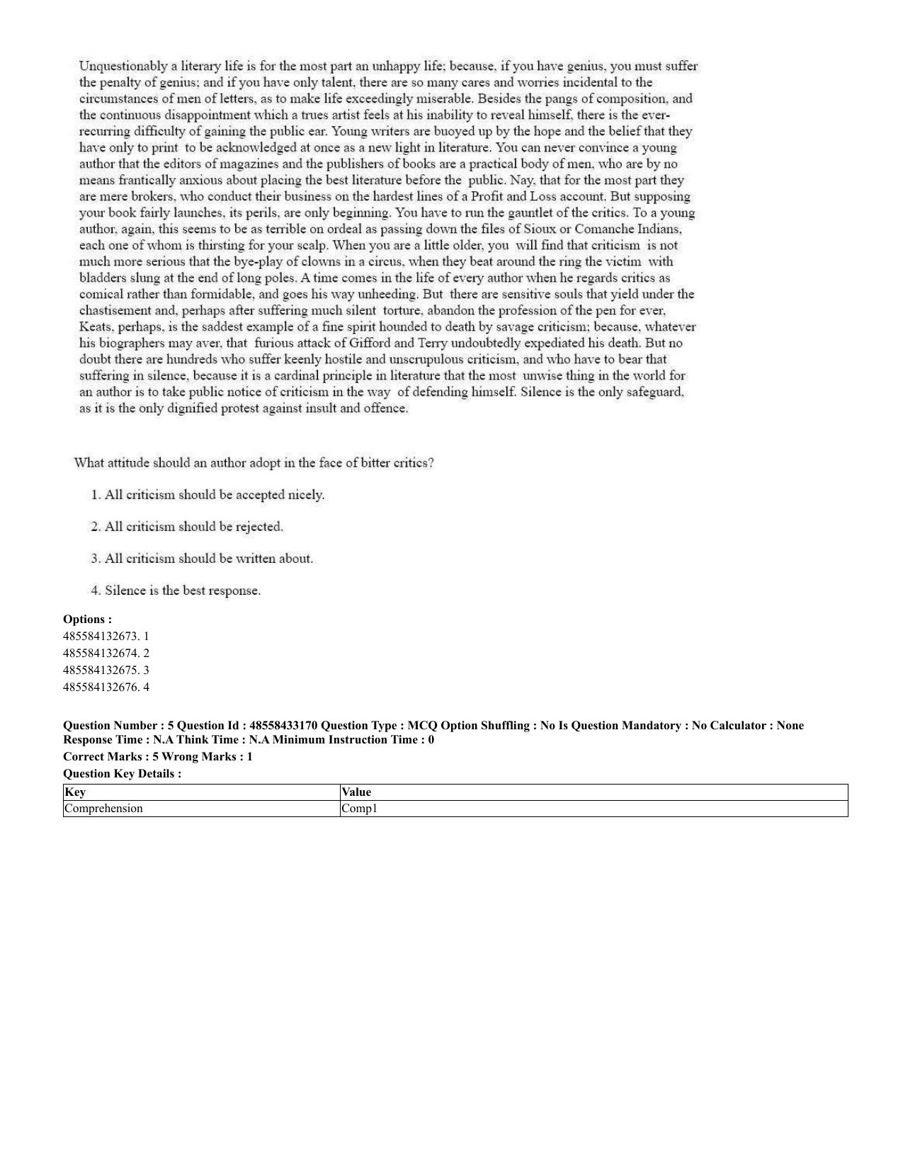 CUET 2023 English Urdu Shift 1 Question Papers - 18 June 2023 - Page 5
