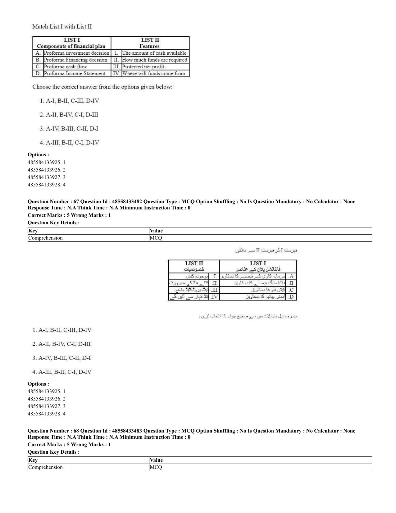 CUET 2023 English Urdu Shift 1 Question Papers - 18 June 2023 - Page 47