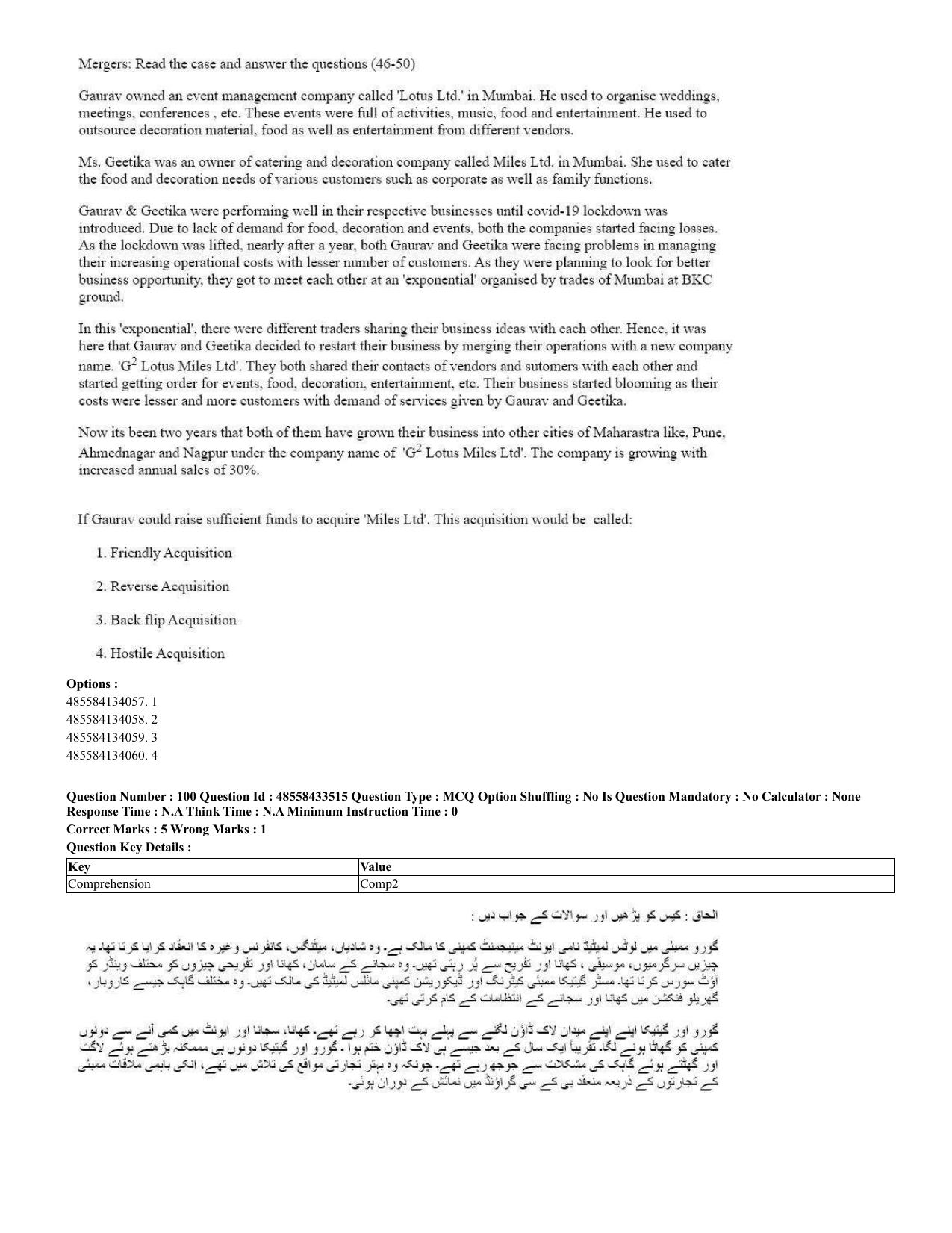 CUET 2023 English Urdu Shift 1 Question Papers - 18 June 2023 - Page 79