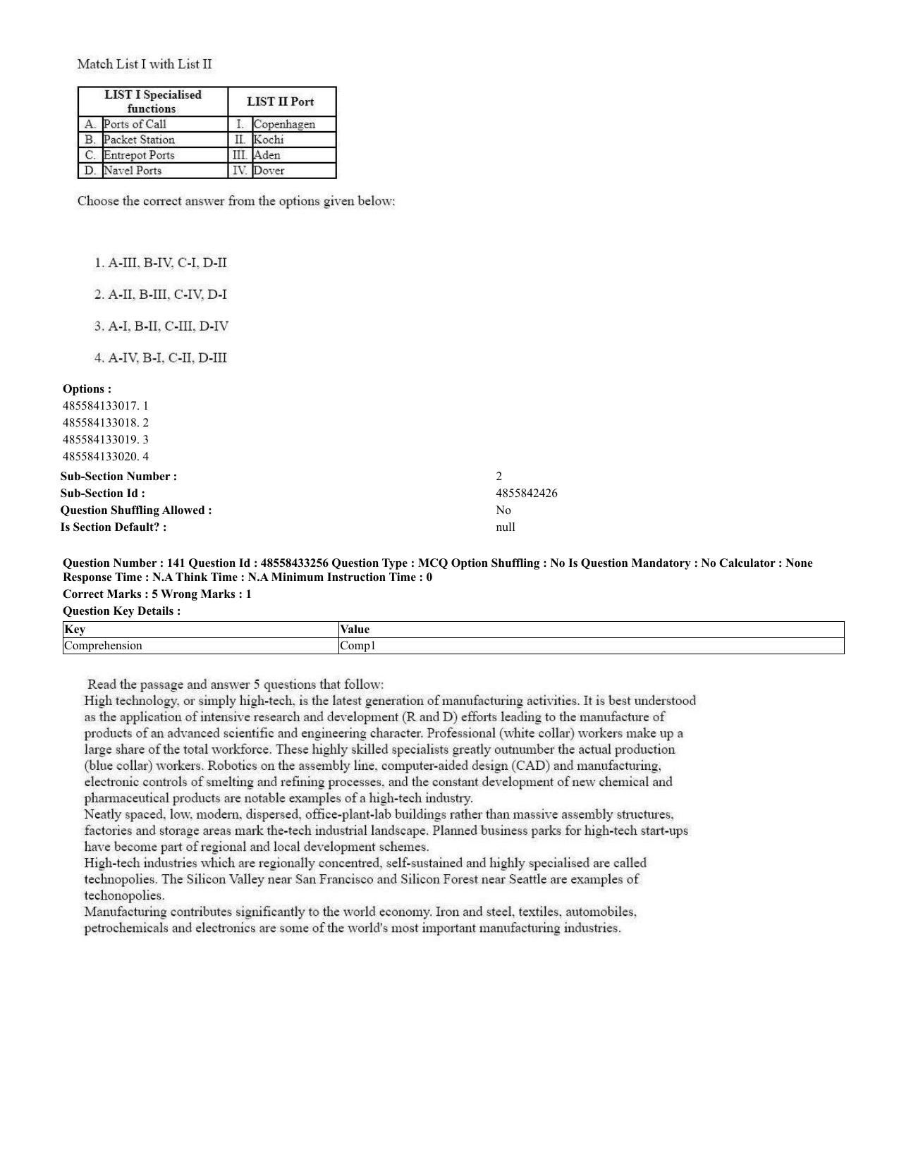 CUET 2023 English Urdu Shift 1 Question Papers - 18 June 2023 - Page 97