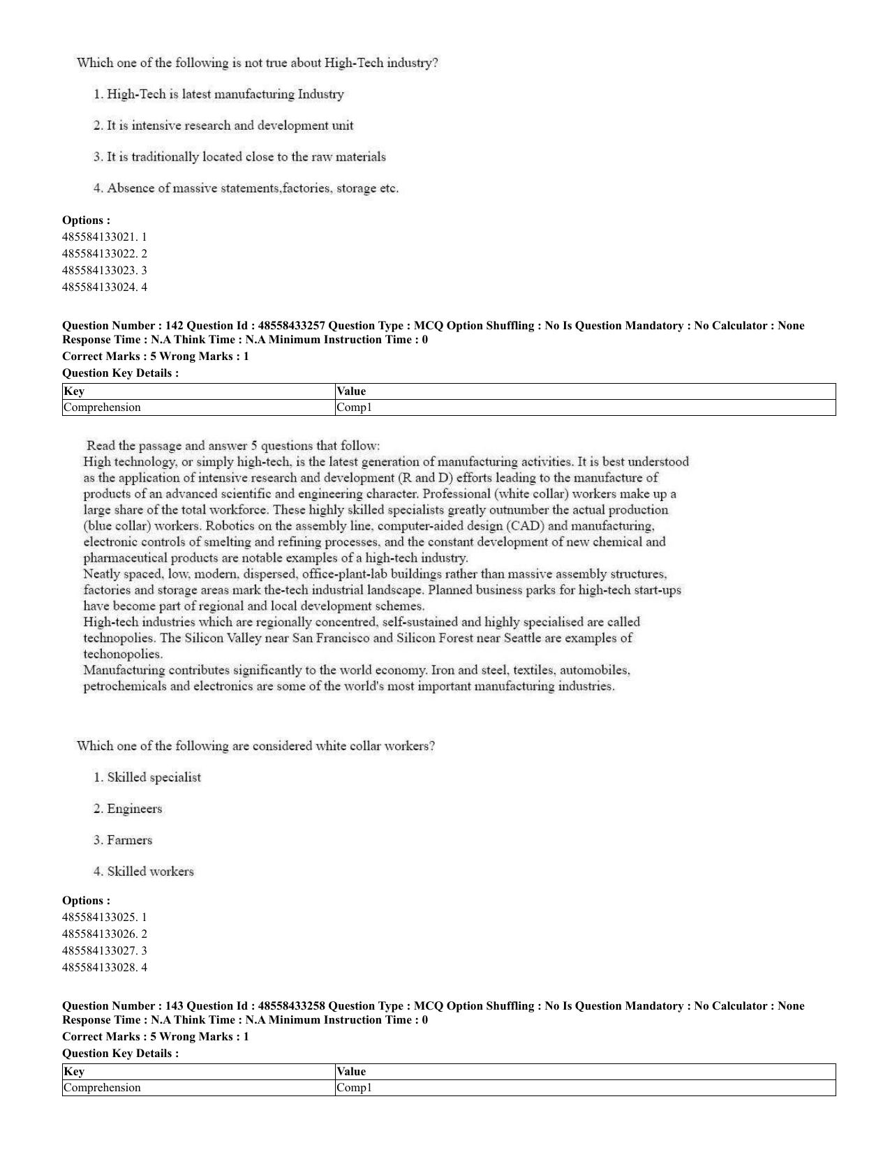 CUET 2023 English Urdu Shift 1 Question Papers - 18 June 2023 - Page 98