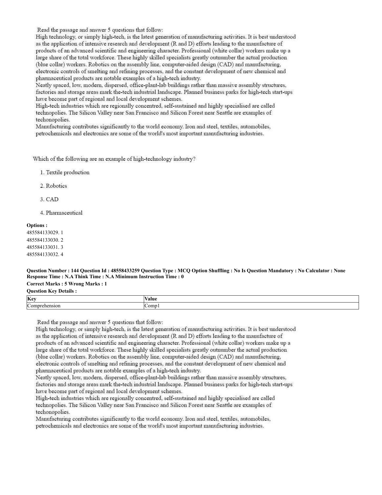 CUET 2023 English Urdu Shift 1 Question Papers - 18 June 2023 - Page 99