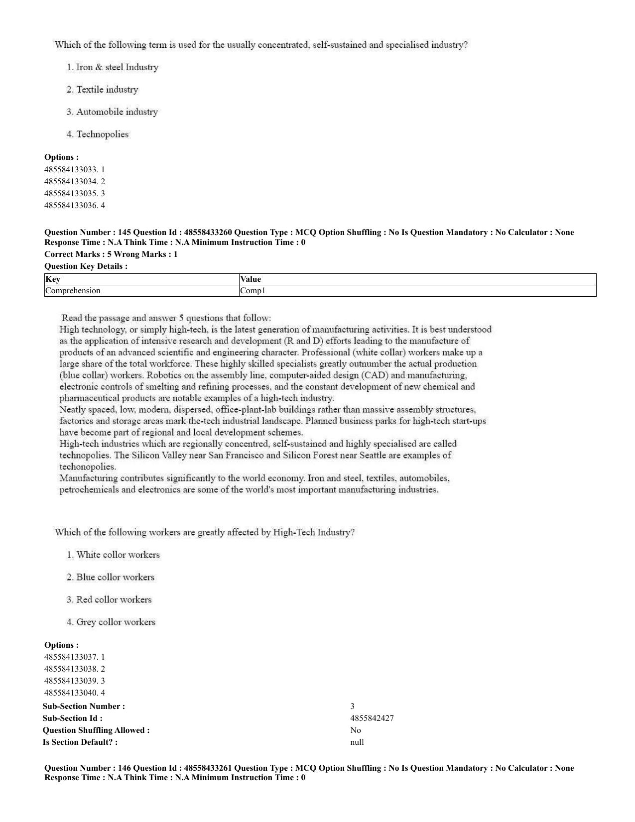 CUET 2023 English Urdu Shift 1 Question Papers - 18 June 2023 - Page 100