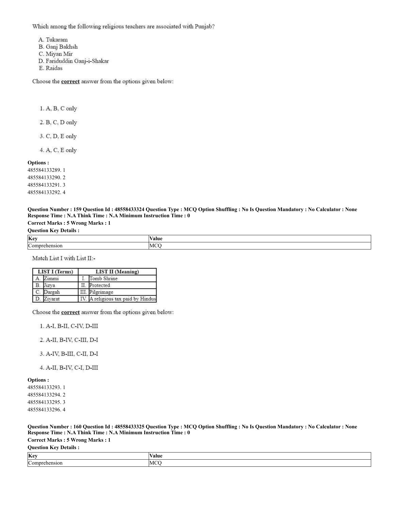 CUET 2023 English Urdu Shift 1 Question Papers - 18 June 2023 - Page 109