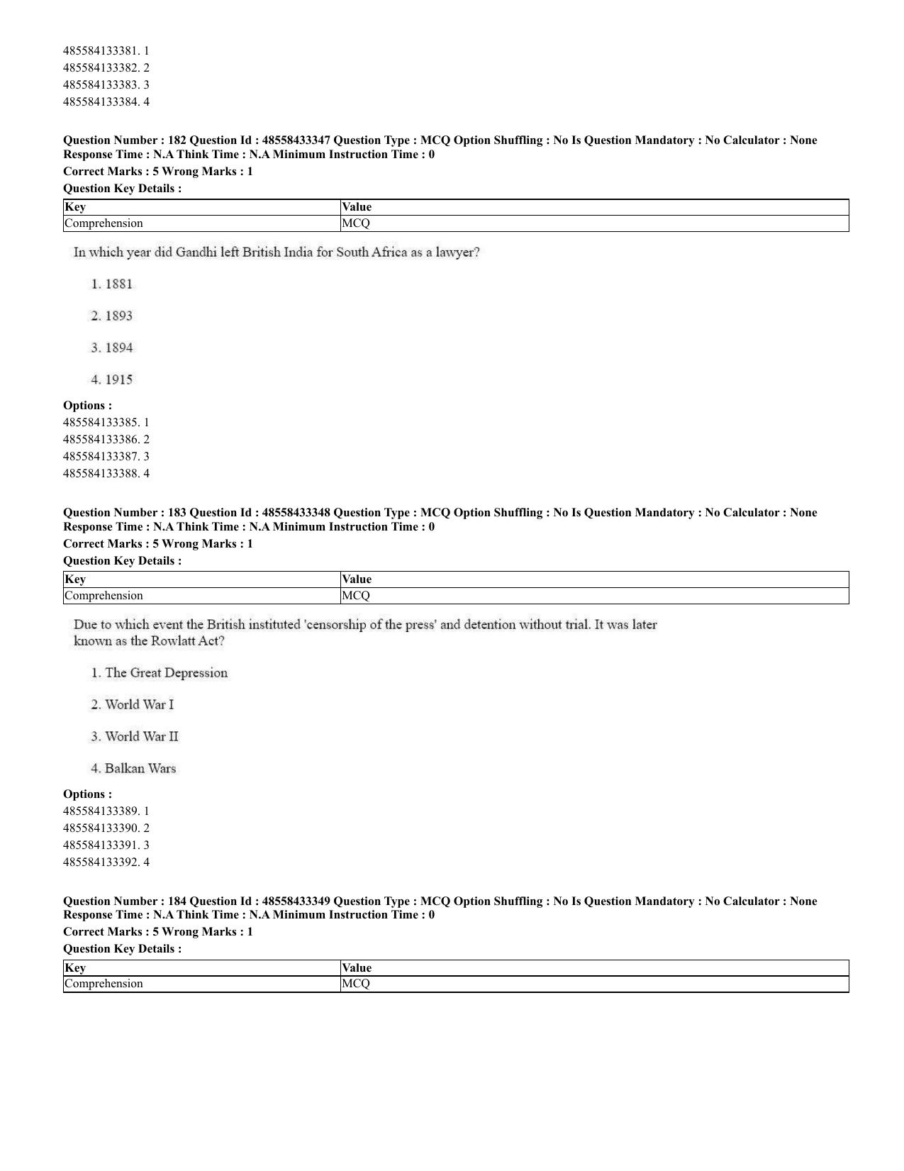 CUET 2023 English Urdu Shift 1 Question Papers - 18 June 2023 - Page 119