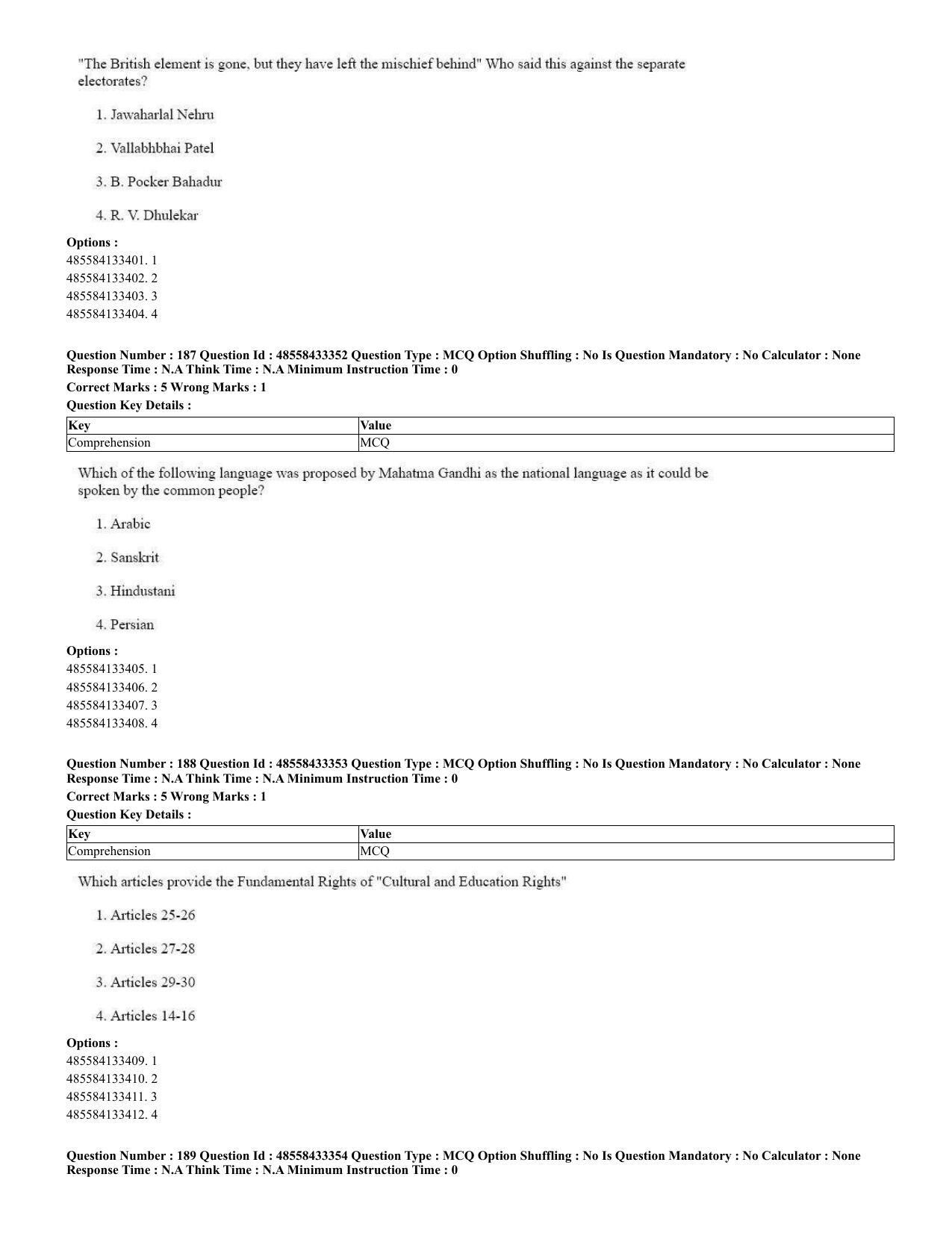 CUET 2023 English Urdu Shift 1 Question Papers - 18 June 2023 - Page 121