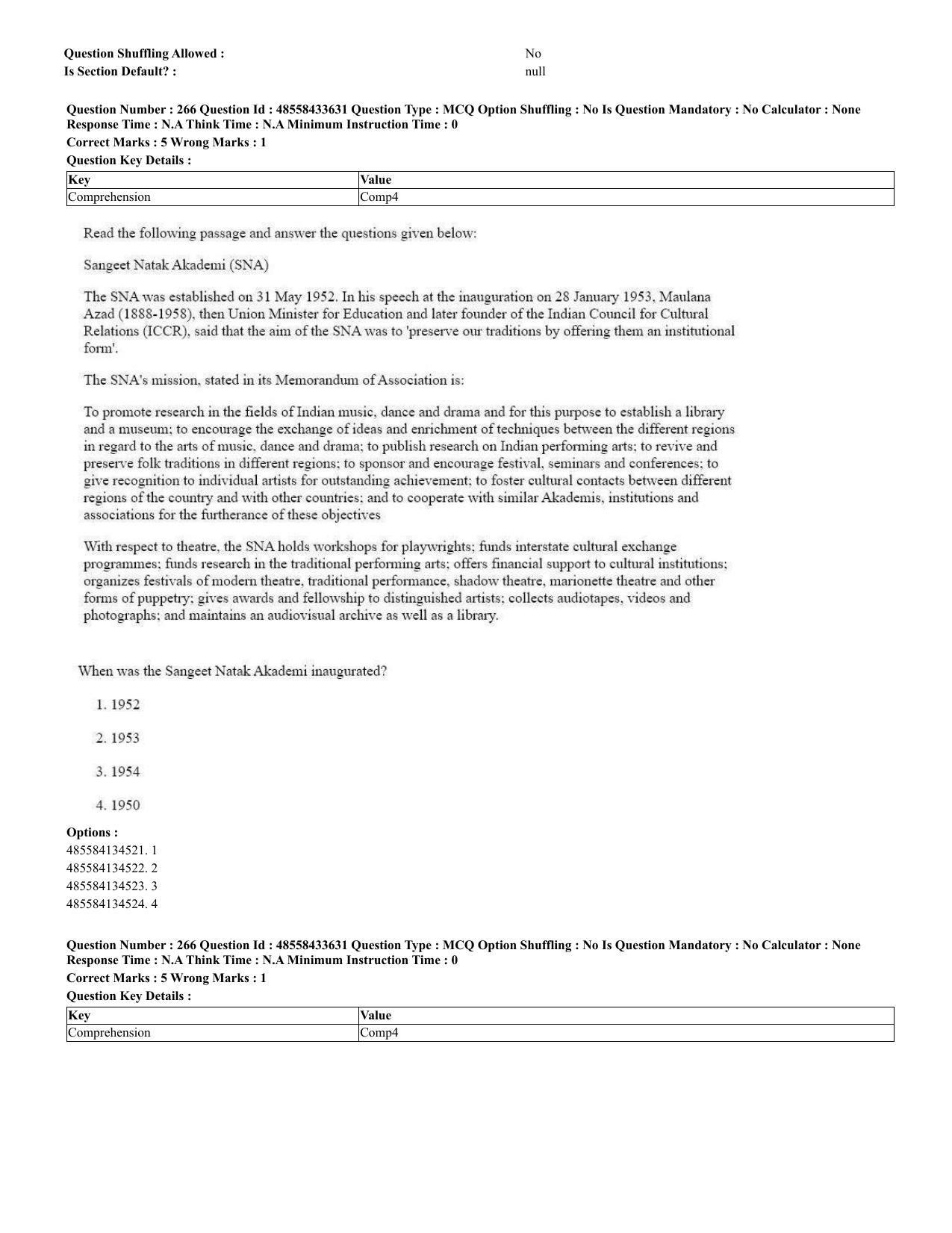 CUET 2023 English Urdu Shift 1 Question Papers - 18 June 2023 - Page 191
