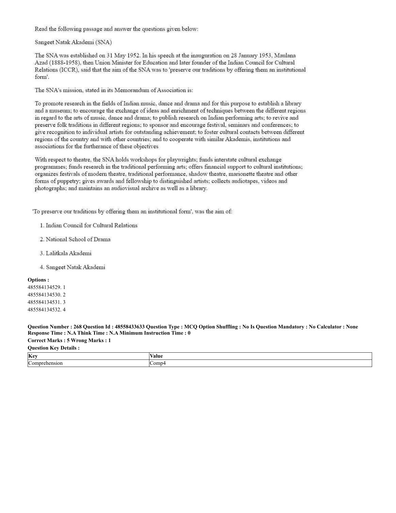 CUET 2023 English Urdu Shift 1 Question Papers - 18 June 2023 - Page 195