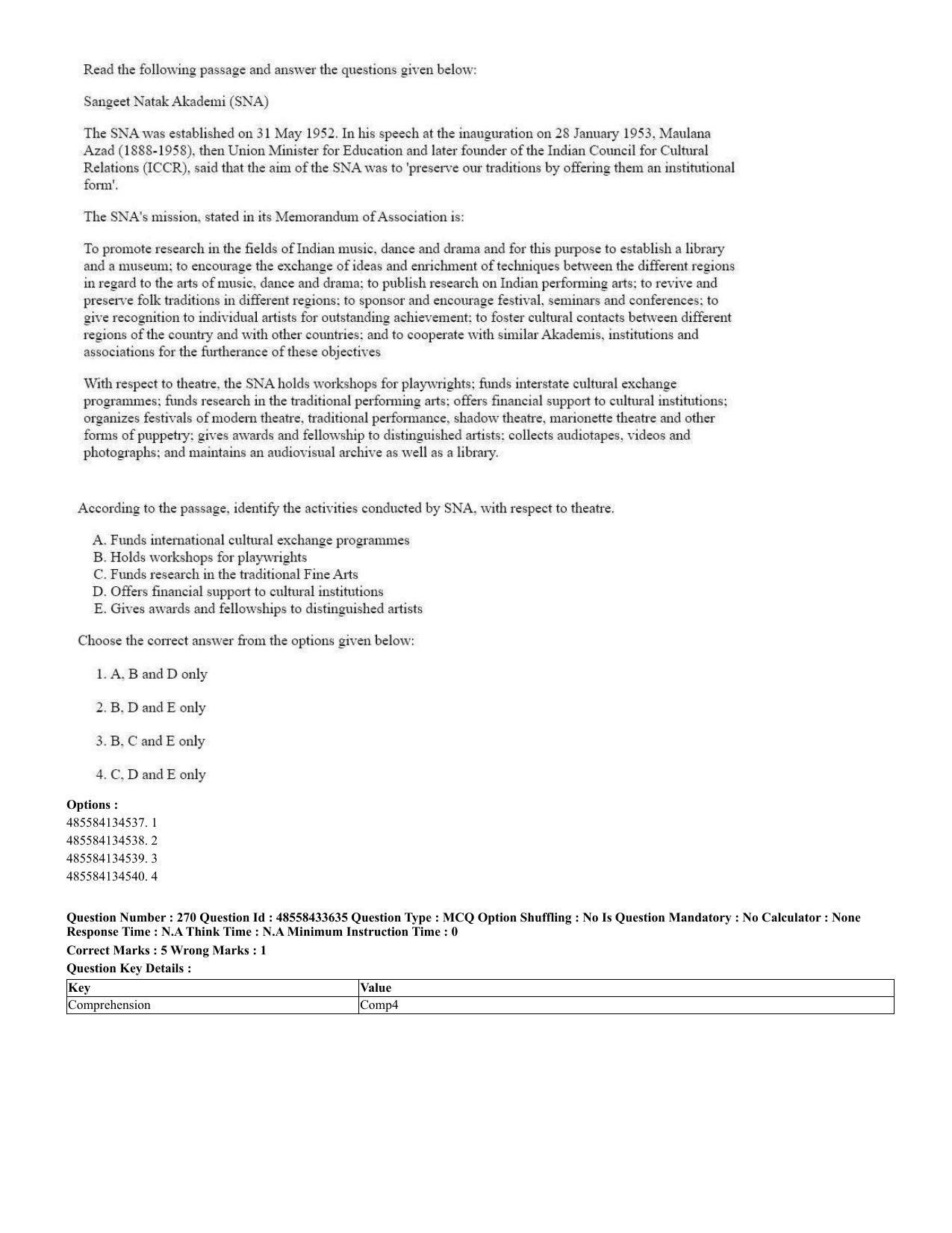 CUET 2023 English Urdu Shift 1 Question Papers - 18 June 2023 - Page 199