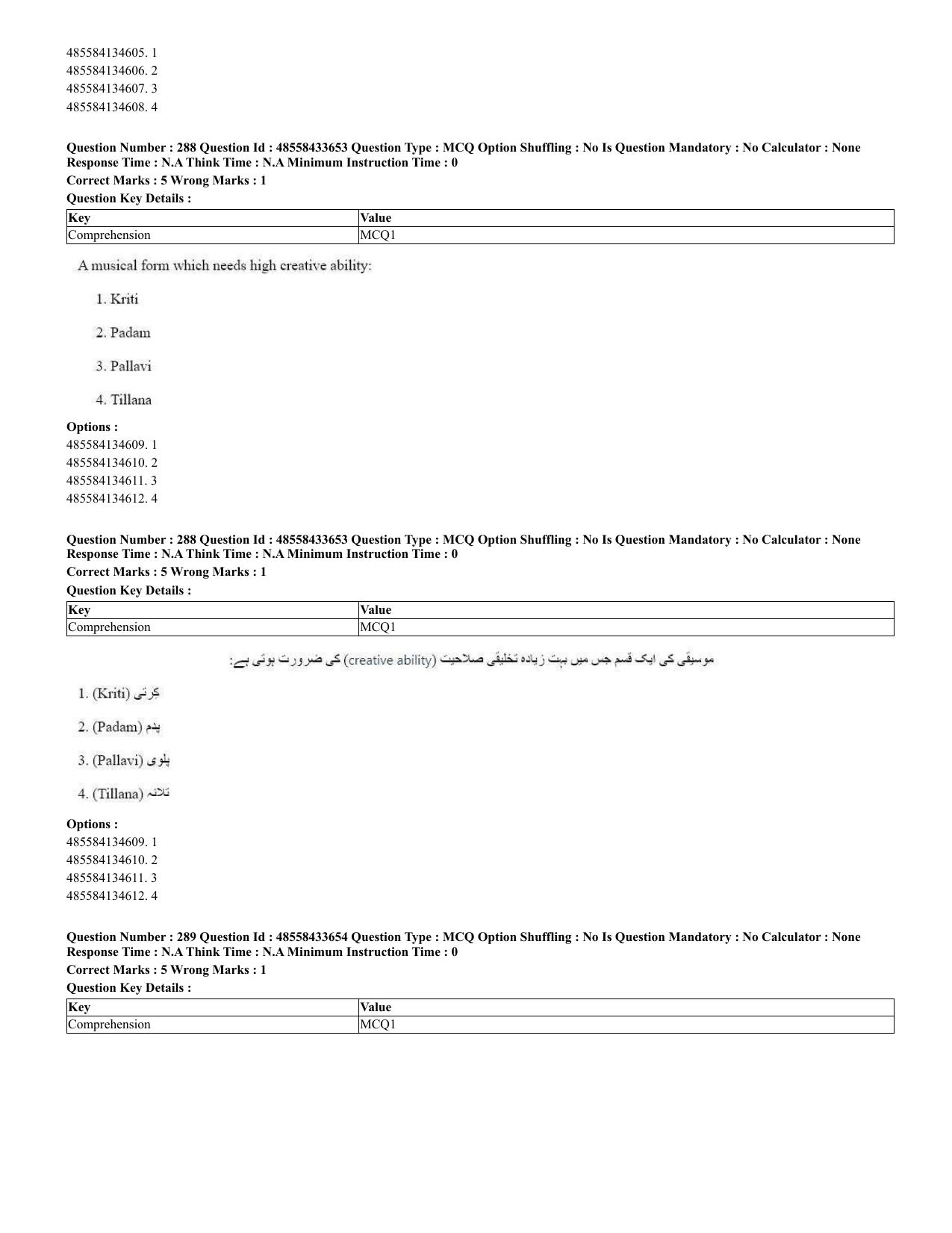 CUET 2023 English Urdu Shift 1 Question Papers - 18 June 2023 - Page 213