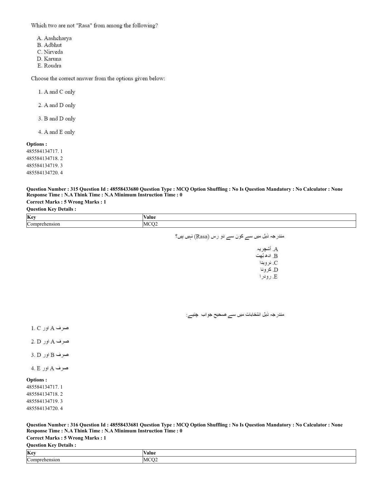 CUET 2023 English Urdu Shift 1 Question Papers - 18 June 2023 - Page 236