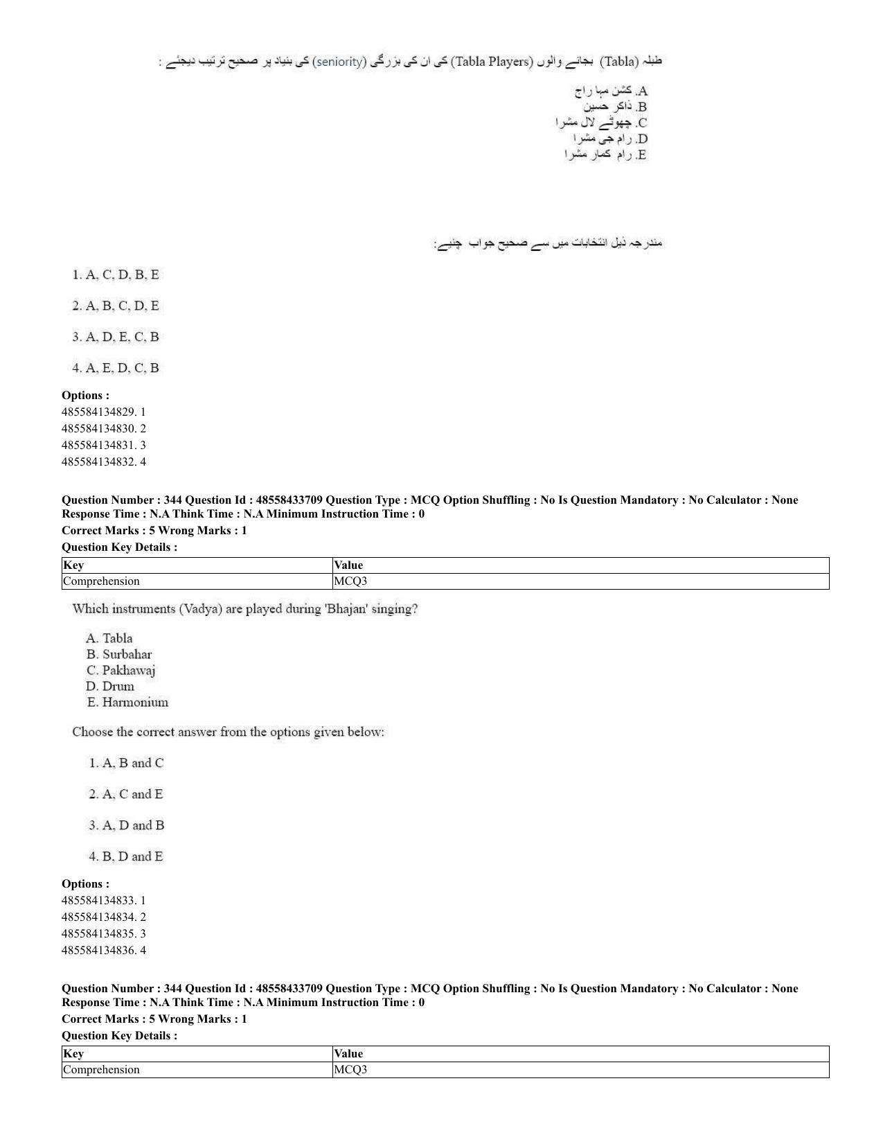 CUET 2023 English Urdu Shift 1 Question Papers - 18 June 2023 - Page 260