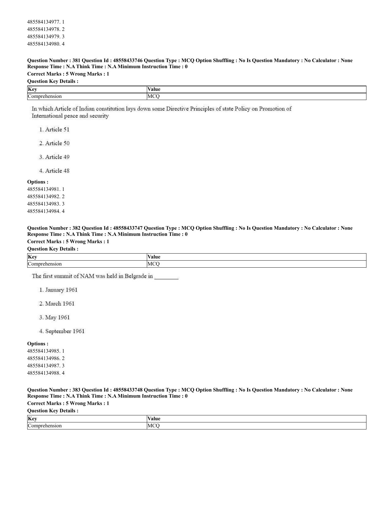 CUET 2023 English Urdu Shift 1 Question Papers - 18 June 2023 - Page 288