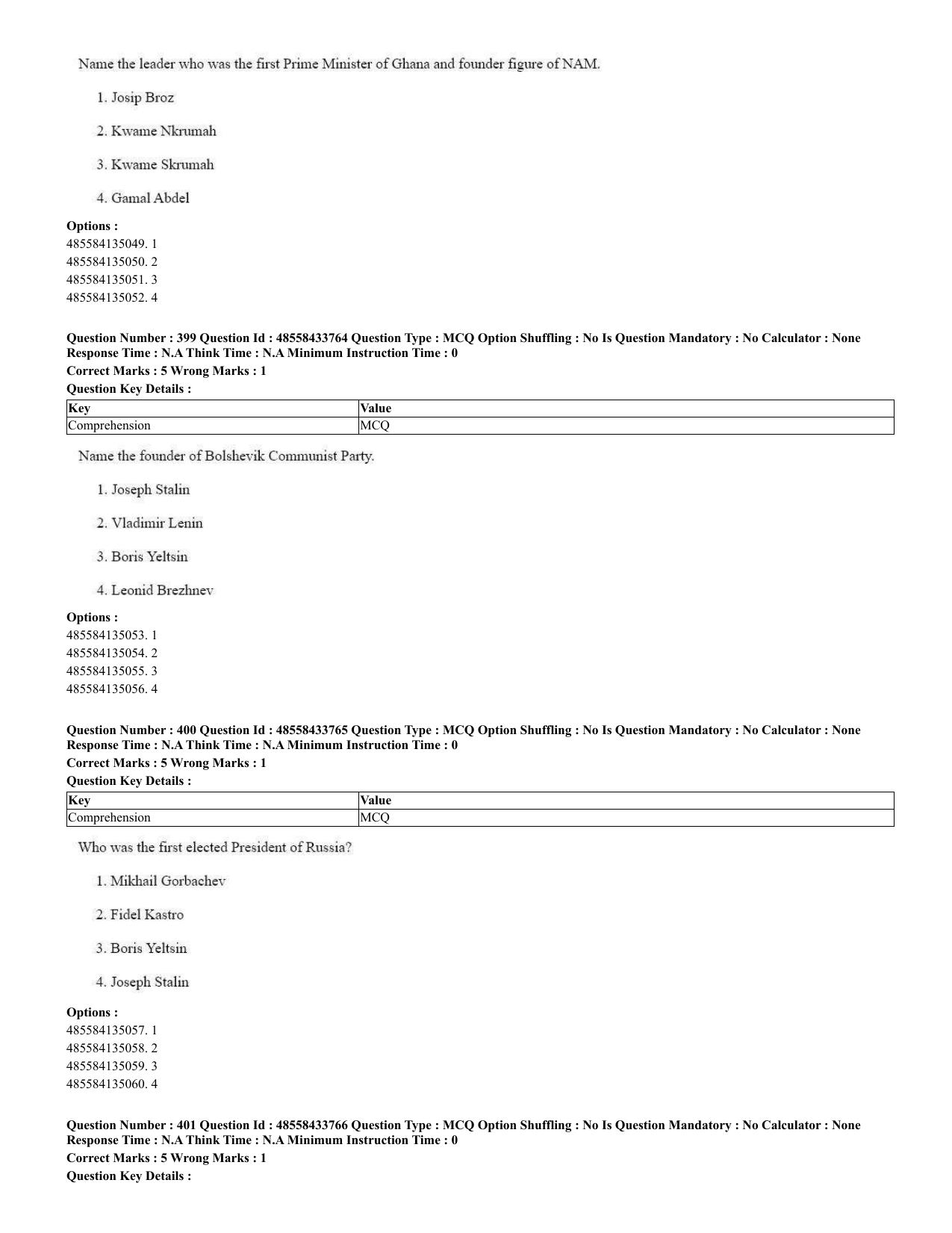 CUET 2023 English Urdu Shift 1 Question Papers - 18 June 2023 - Page 295