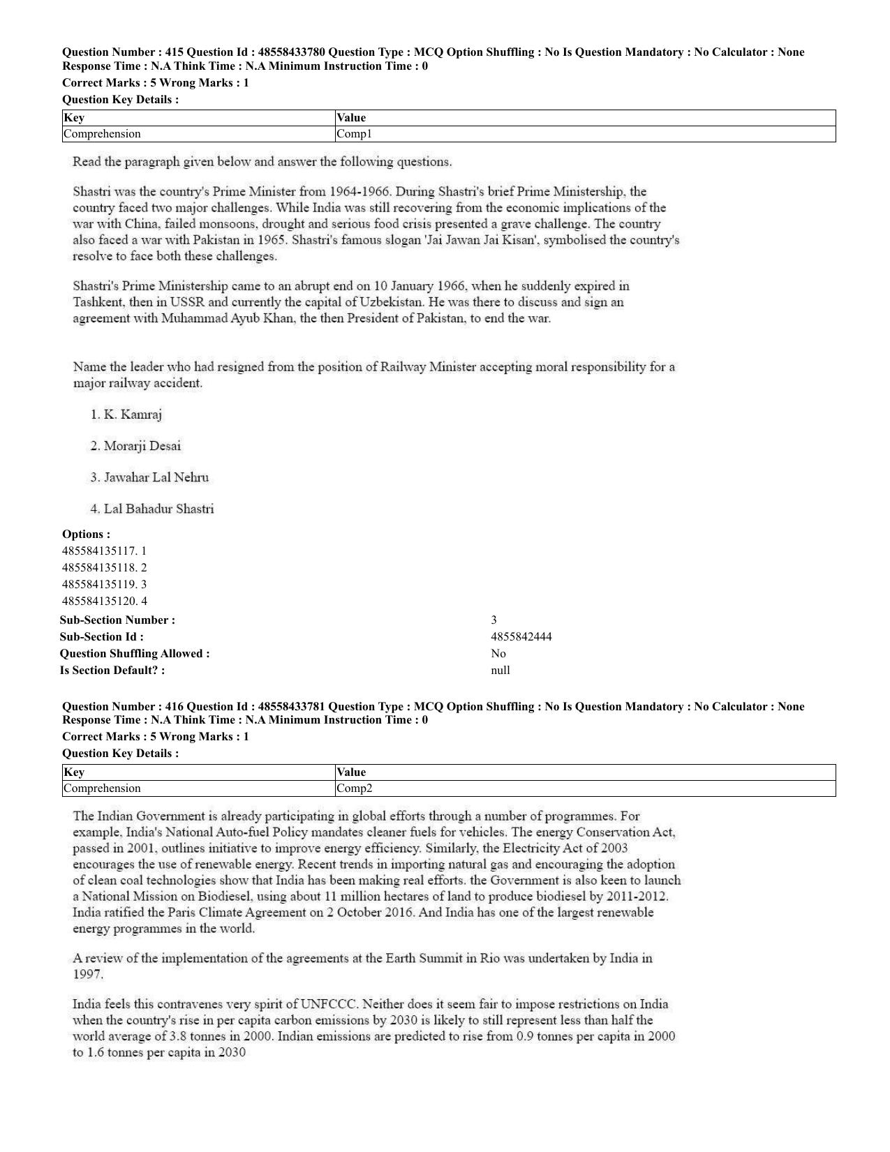 CUET 2023 English Urdu Shift 1 Question Papers - 18 June 2023 - Page 302