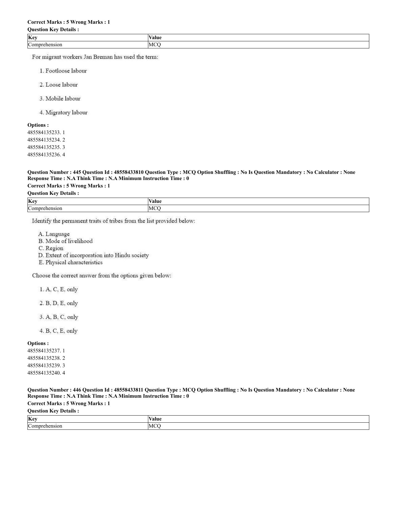 CUET 2023 English Urdu Shift 1 Question Papers - 18 June 2023 - Page 316