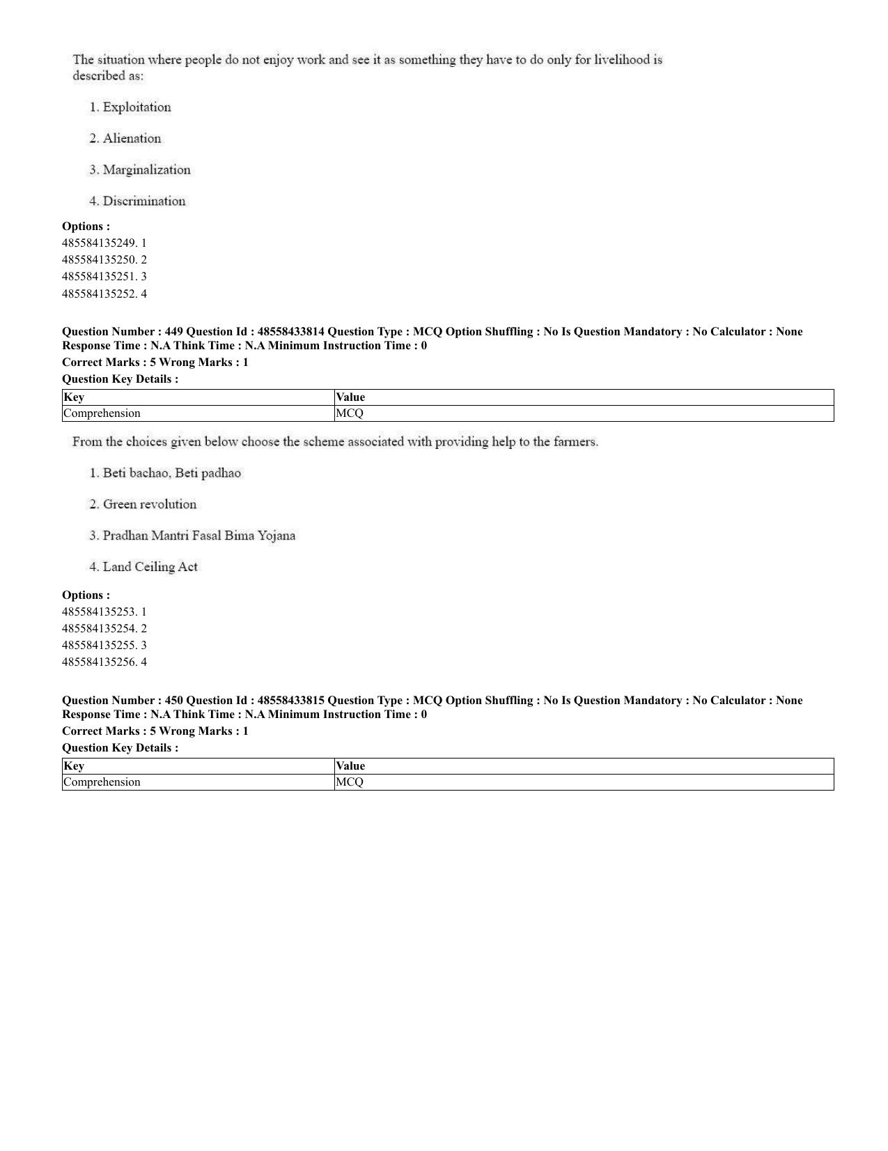 CUET 2023 English Urdu Shift 1 Question Papers - 18 June 2023 - Page 318