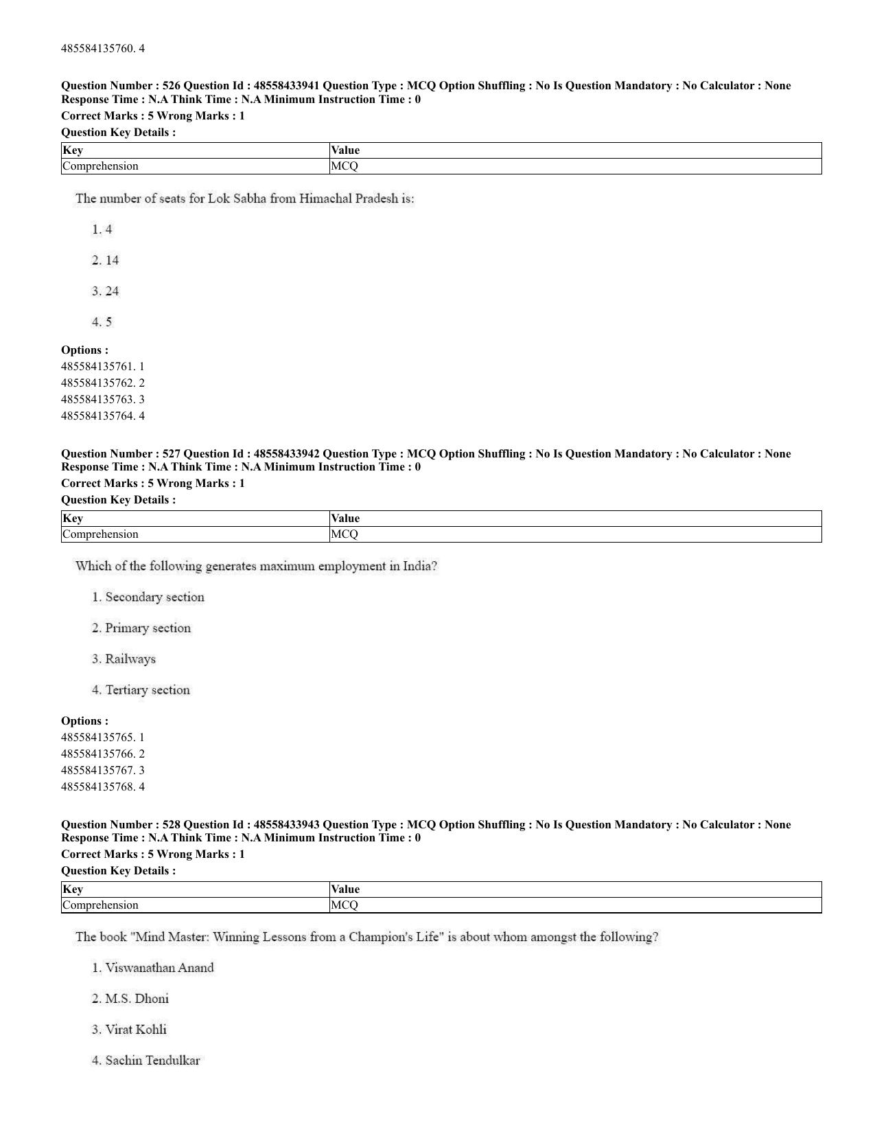 CUET 2023 English Urdu Shift 1 Question Papers - 18 June 2023 - Page 354