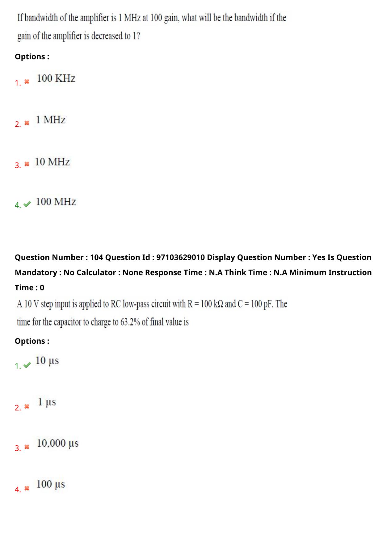 AP RCET 2024 Electronics and Instrumentation Question Paper - Page 64
