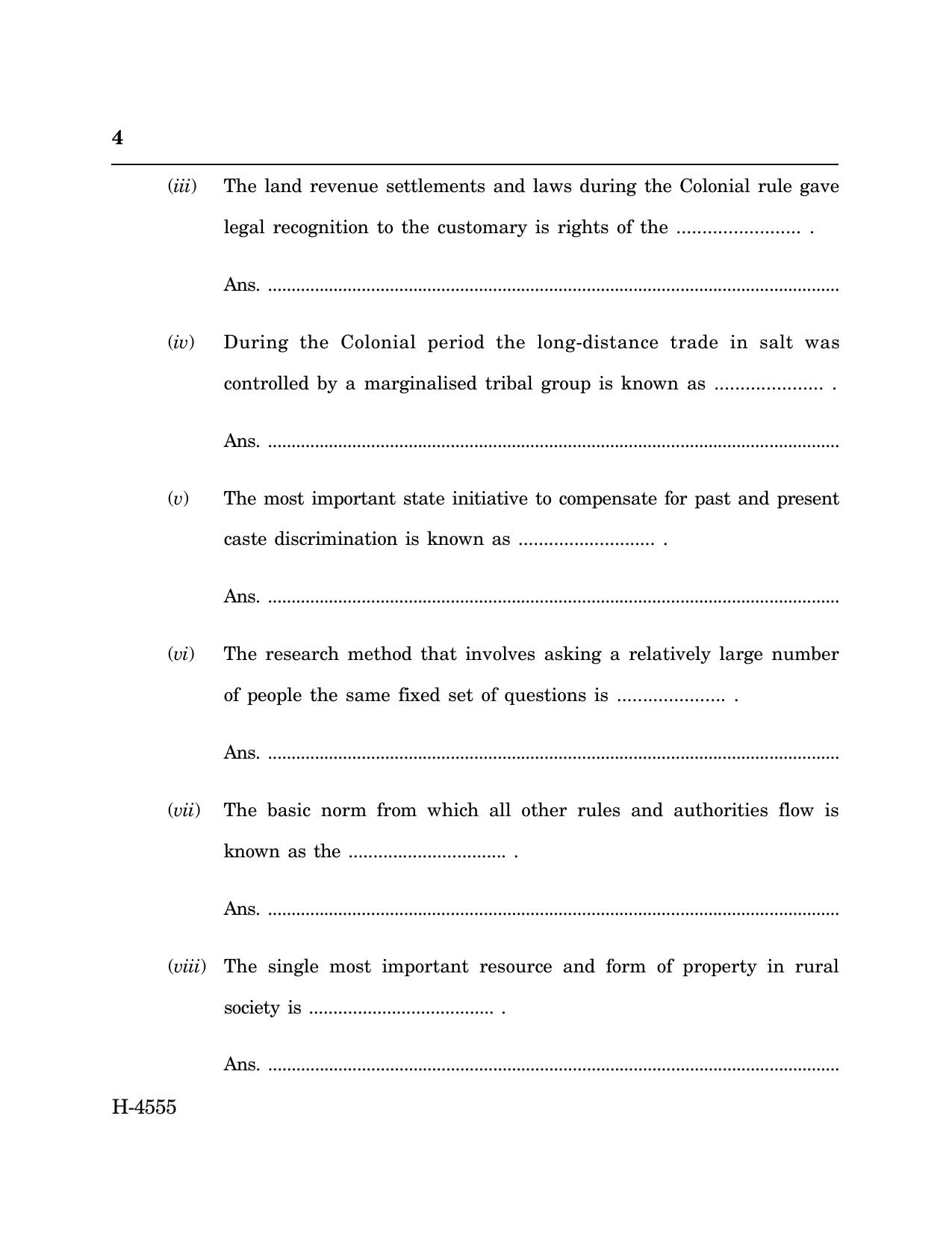Goa Board Class 12 Sociology (CWSN) (March 2024) Question Paper - Page 4