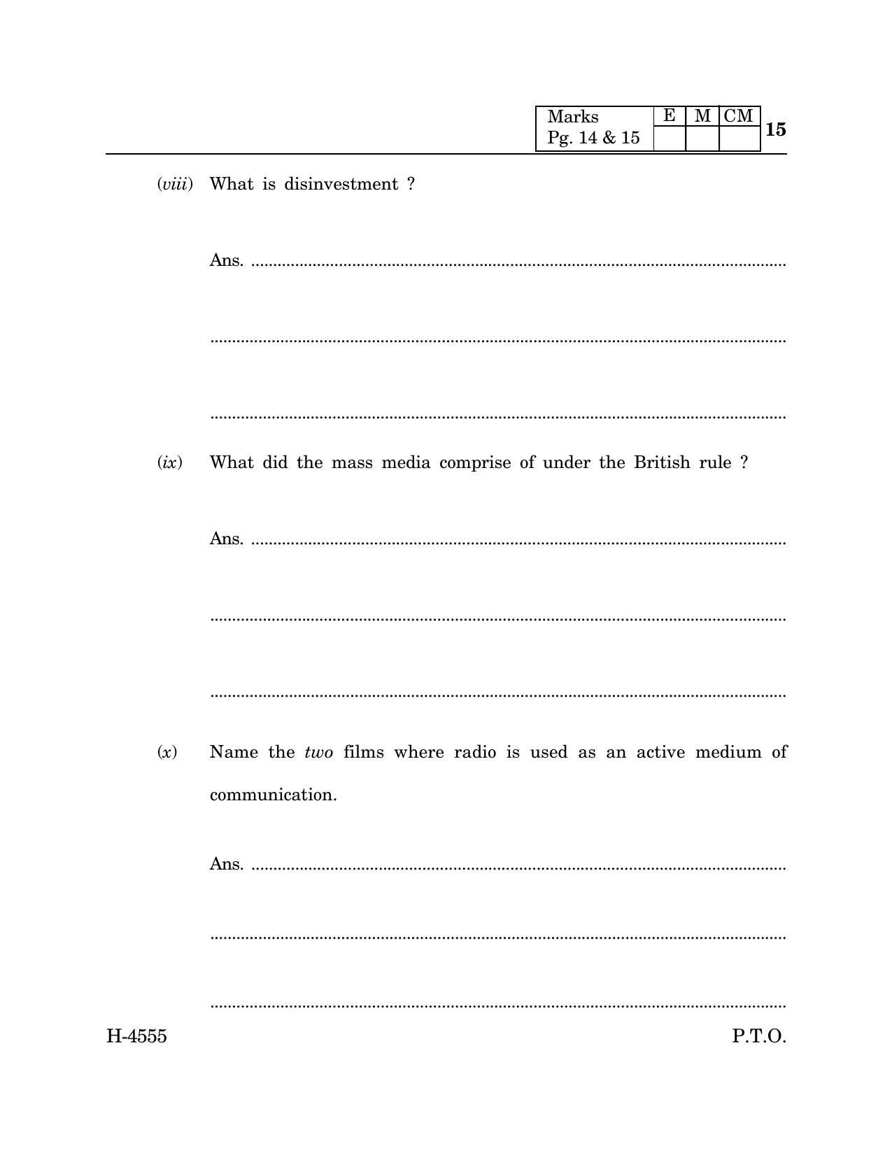 Goa Board Class 12 Sociology (CWSN) (March 2024) Question Paper - Page 15