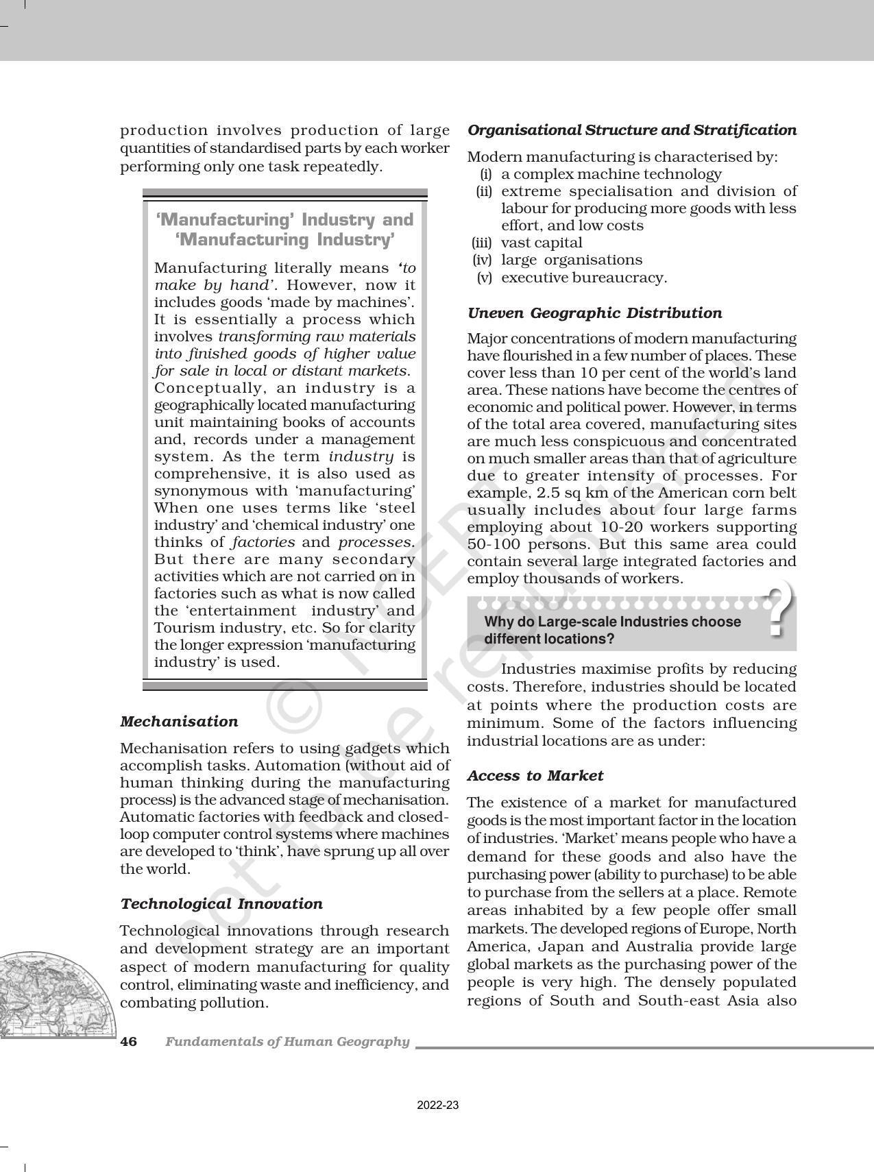 NCERT Book for Class 12 Geography (Part-1) Chapter 6 Secondary Activities - Page 2