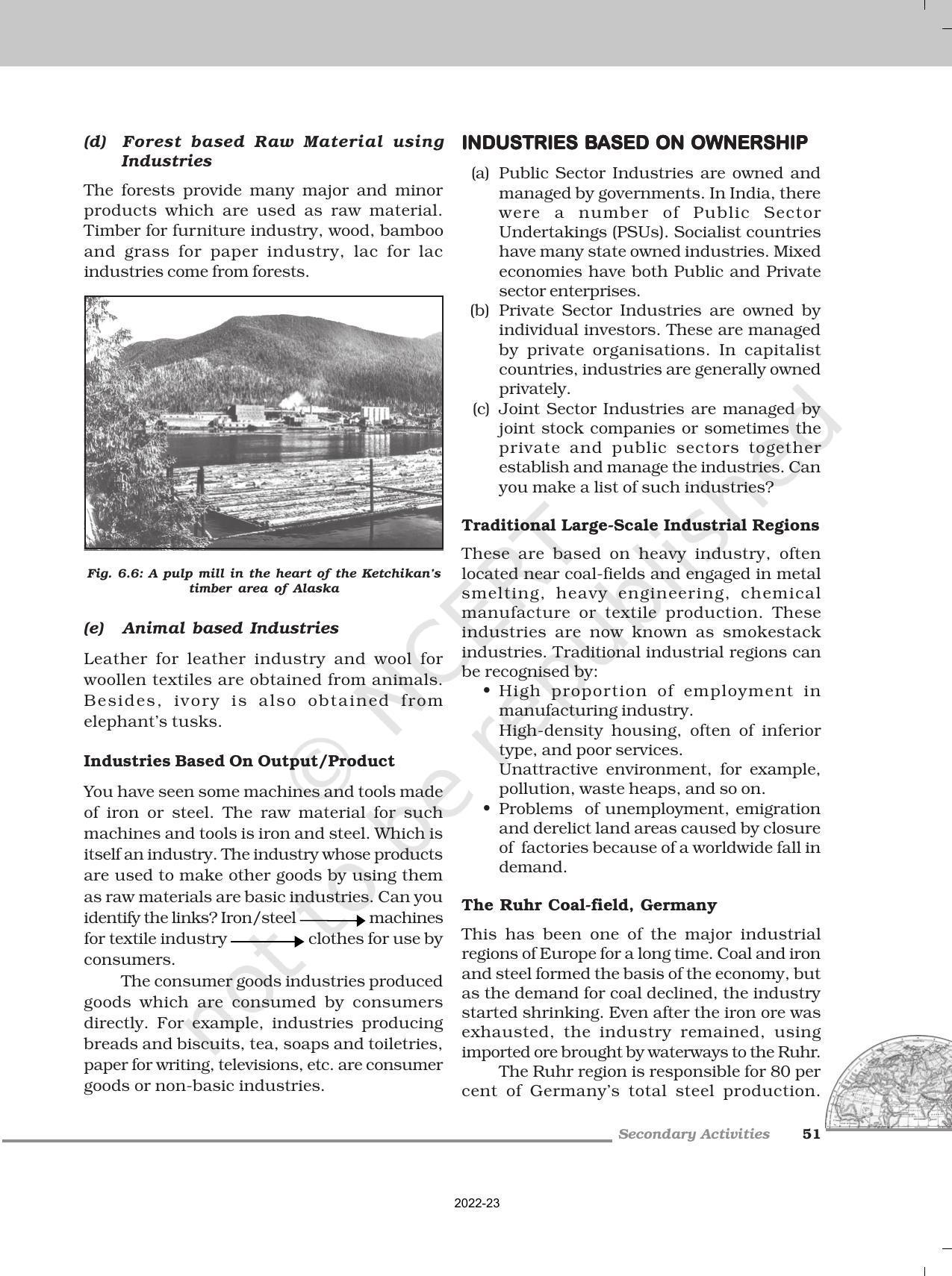 NCERT Book for Class 12 Geography (Part-1) Chapter 6 Secondary Activities - Page 7