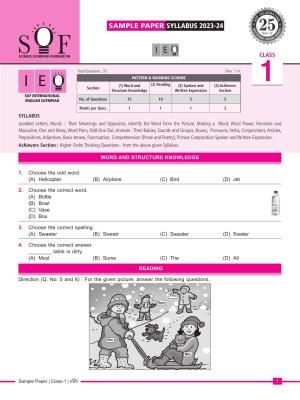 SOF IEO Class 1 Sample Paper