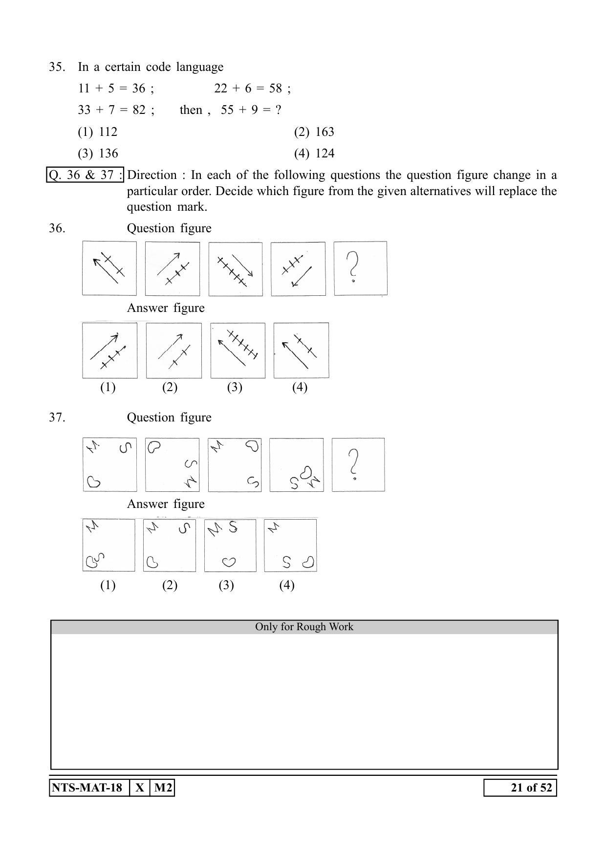 Maharashtra NTSE 2019 MAT (Urdu) Question Paper - Page 21