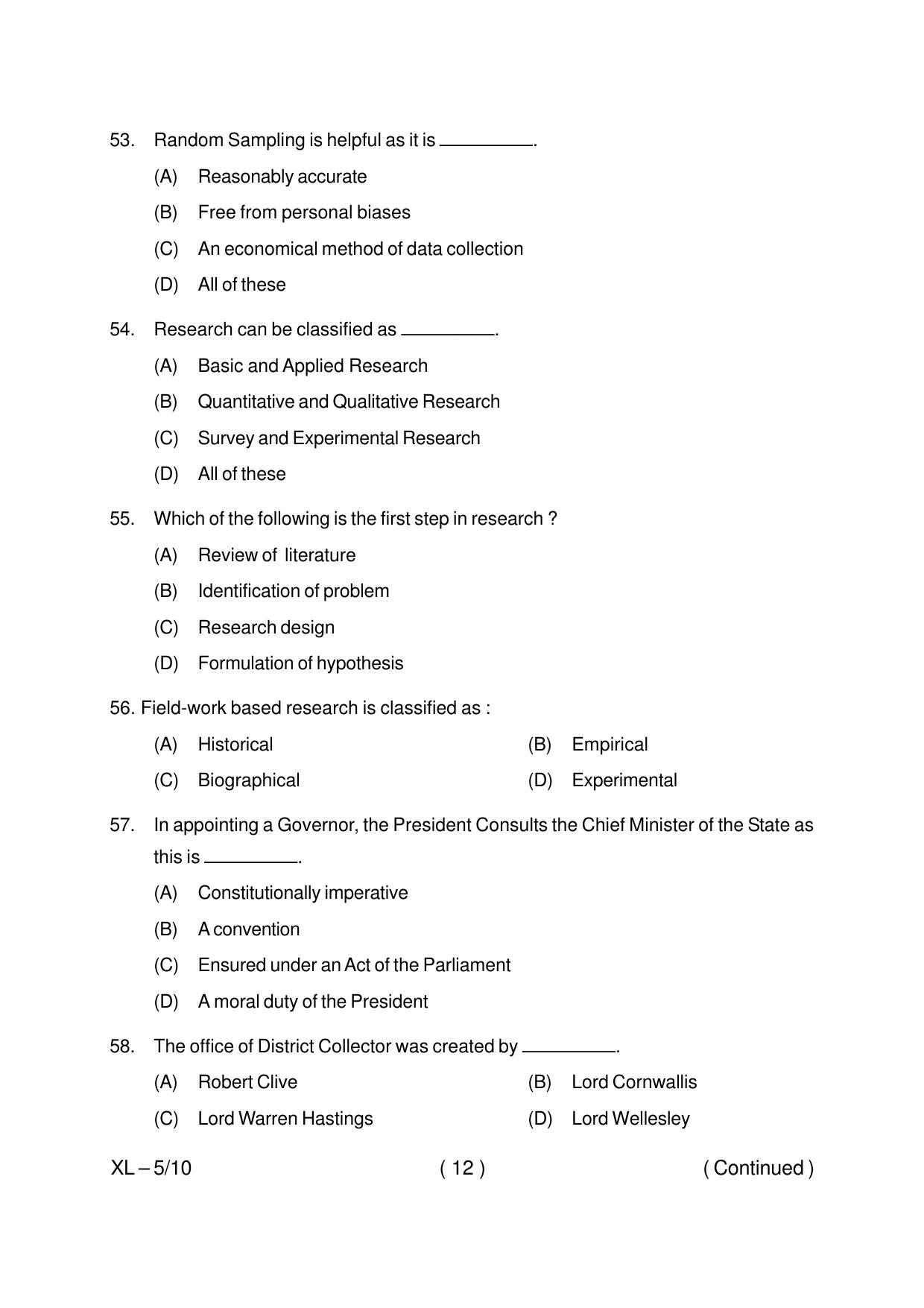 Odisha CPET PUBLIC ADMINISTRATION 2020 Question Paper - Page 12
