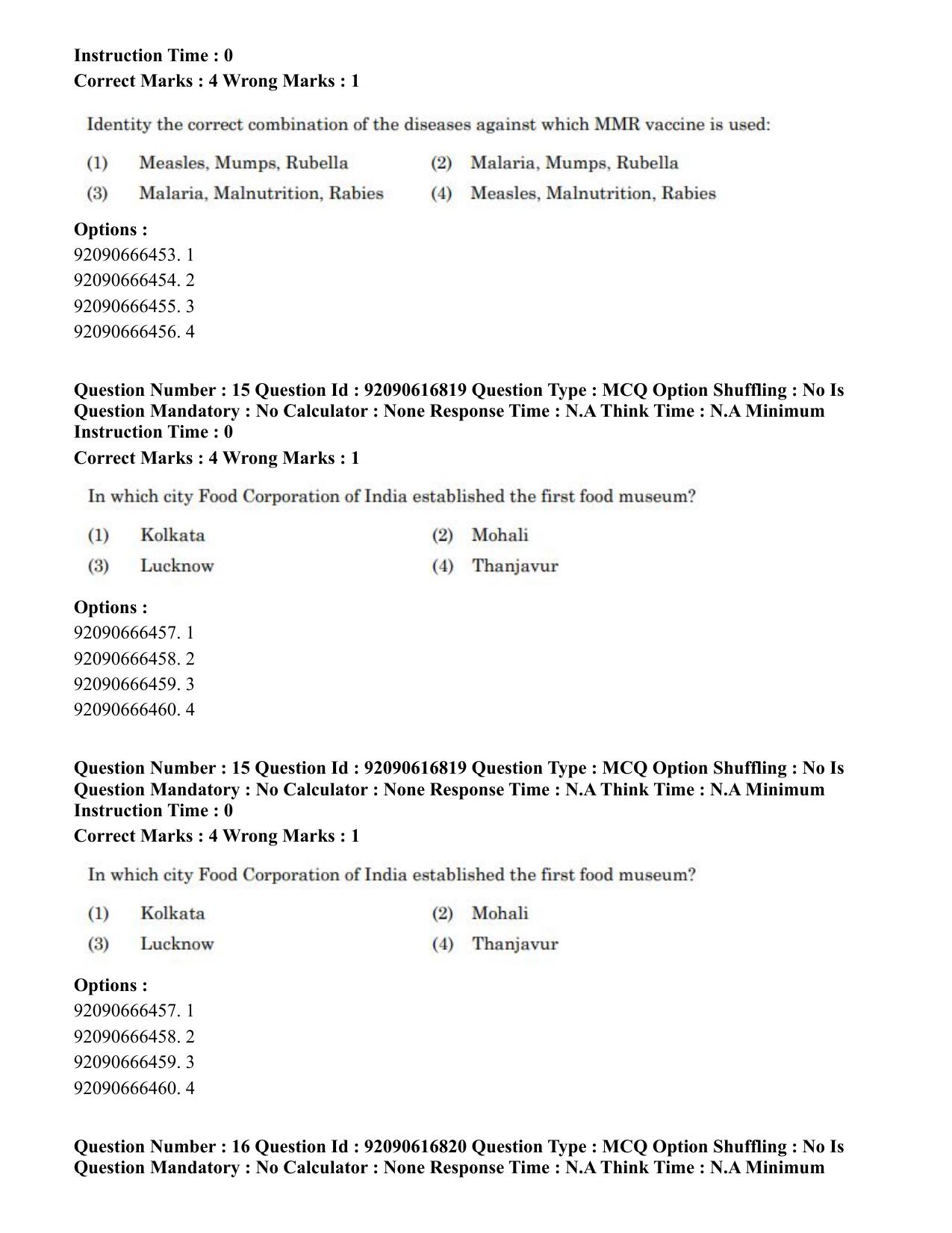 CUET PG 2023: HUQP11 – Home Science(ENG)-shift 1 (14-06-2023) Question Paper - Page 14