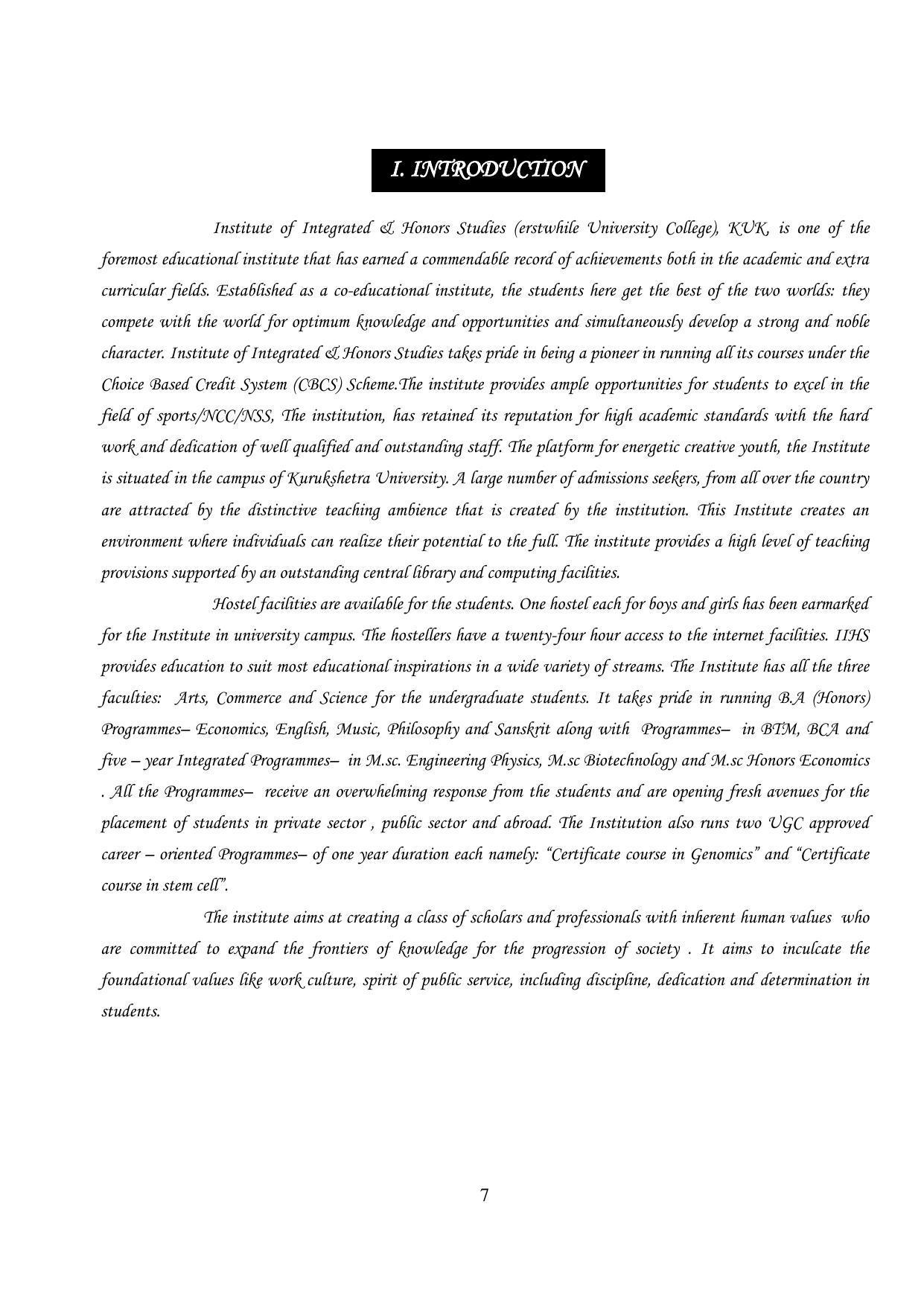 Kurukshetra University, Kurukshetra 2021-22 (Prospectus) - Page 7