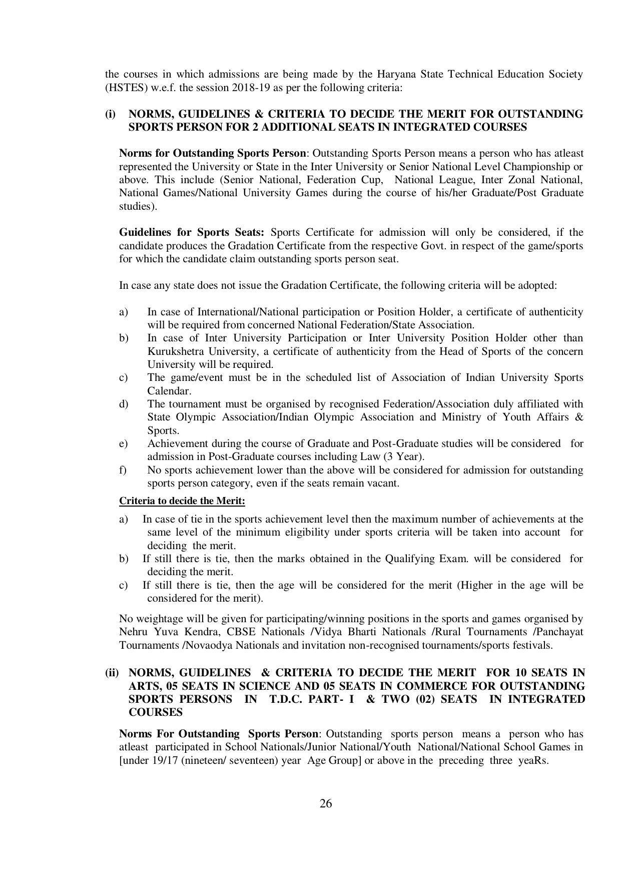 Kurukshetra University, Kurukshetra 2021-22 (Prospectus) - Page 26
